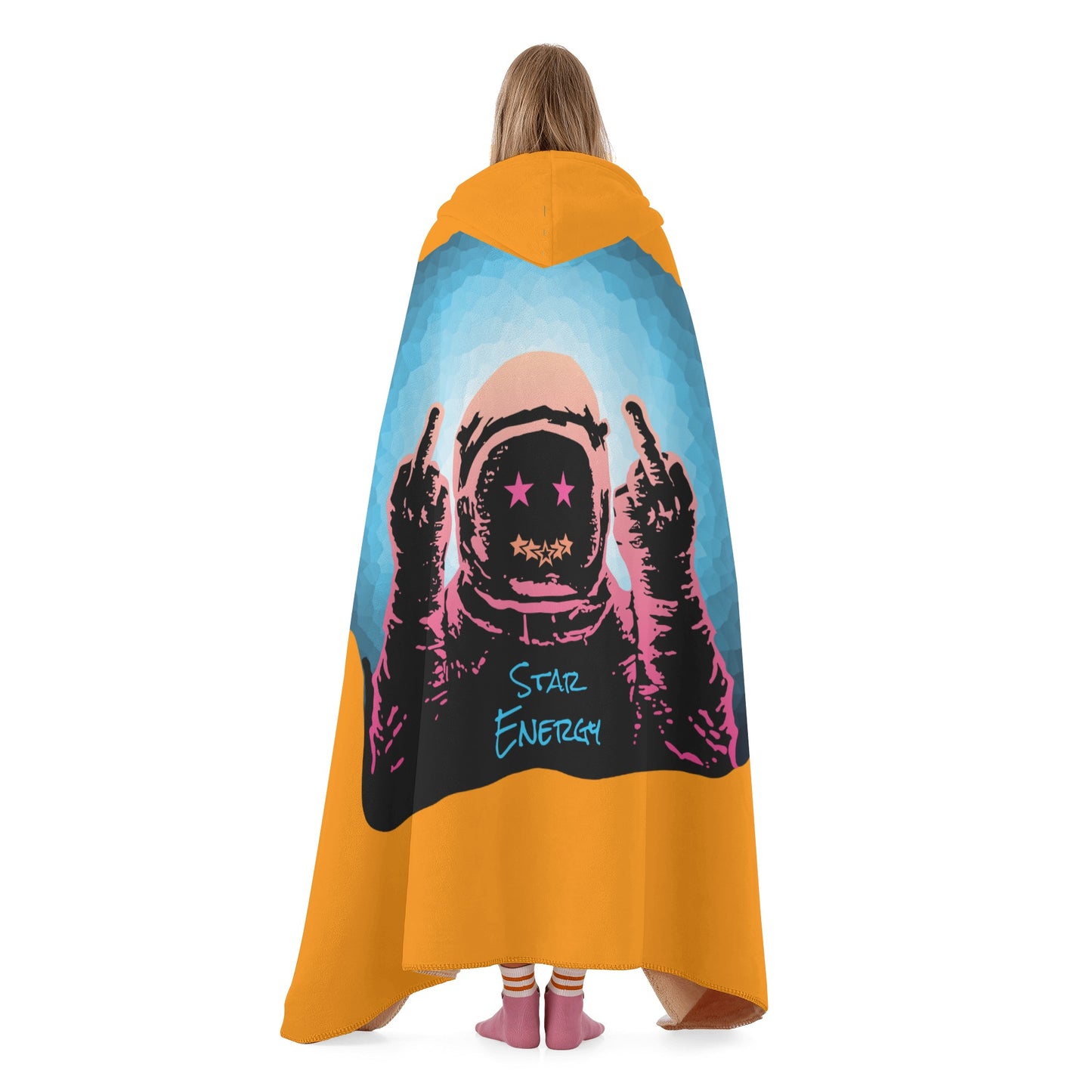 Star Energy 1.0 Orange Hooded Blanket