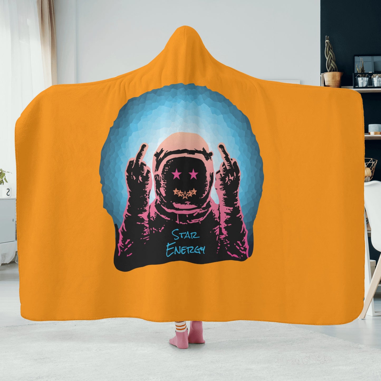 Star Energy 1.0 Orange Hooded Blanket