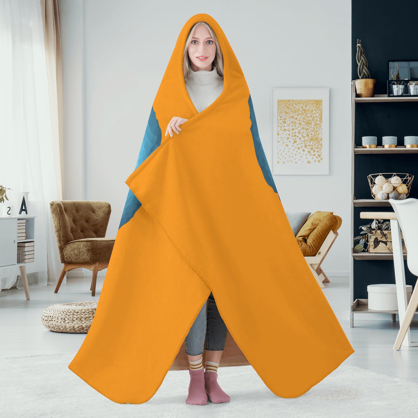 Star Energy 1.0 Orange Hooded Blanket