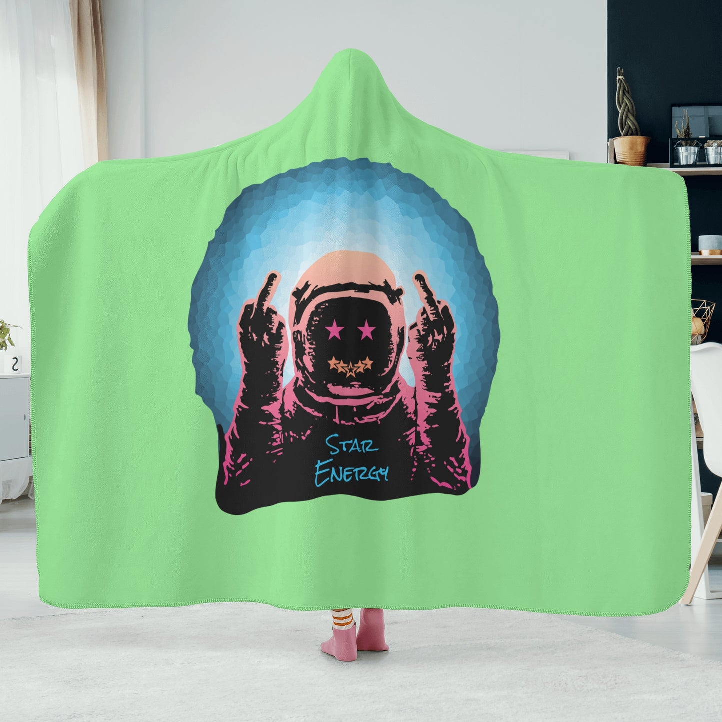 Star Energy 1.0 Mint Green Hooded Blanket