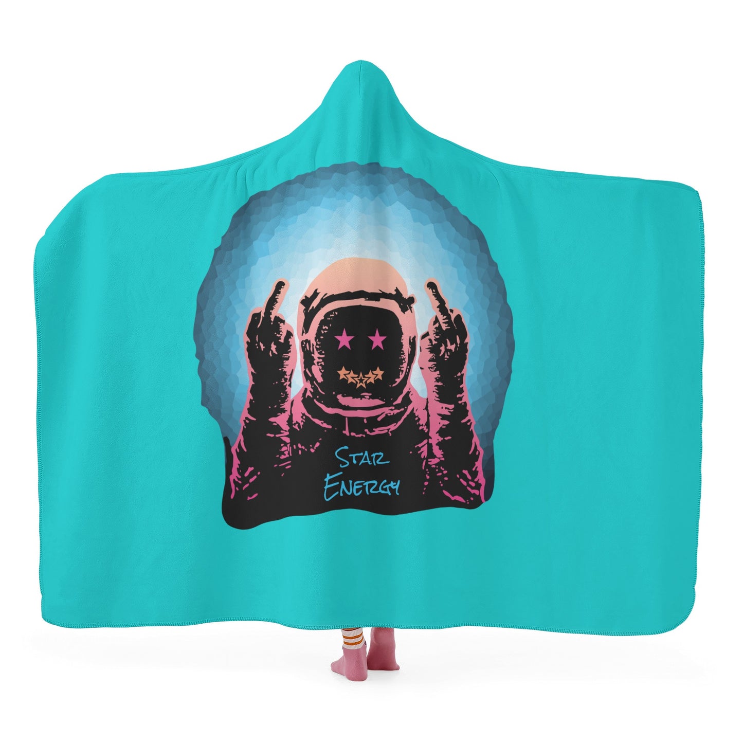 Star Energy 1.0 Turquoise Hooded Blanket