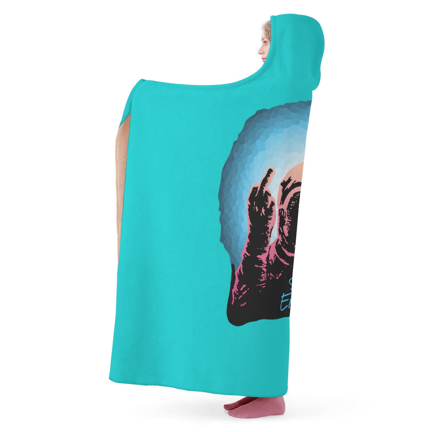 Star Energy 1.0 Turquoise Hooded Blanket