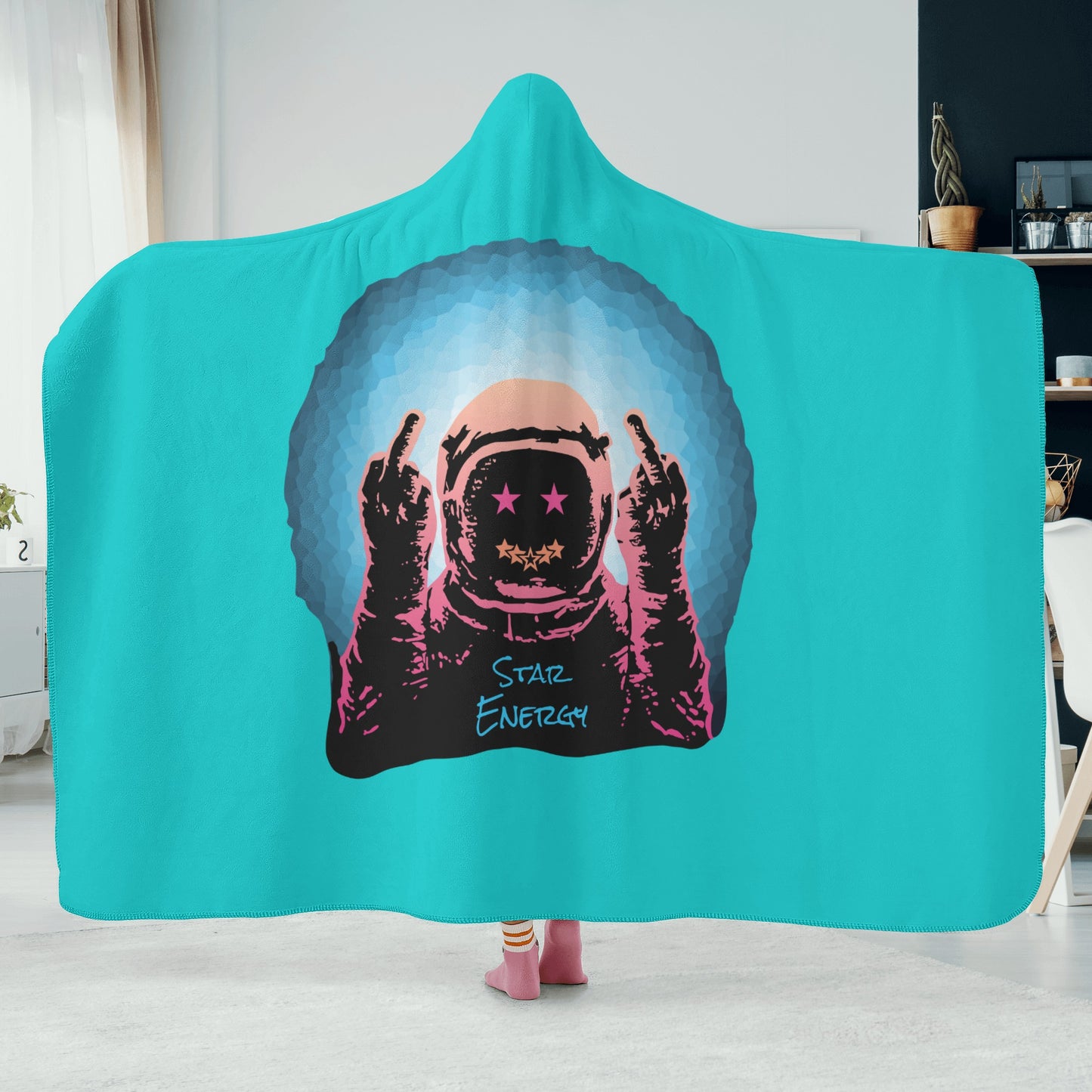 Star Energy 1.0 Turquoise Hooded Blanket