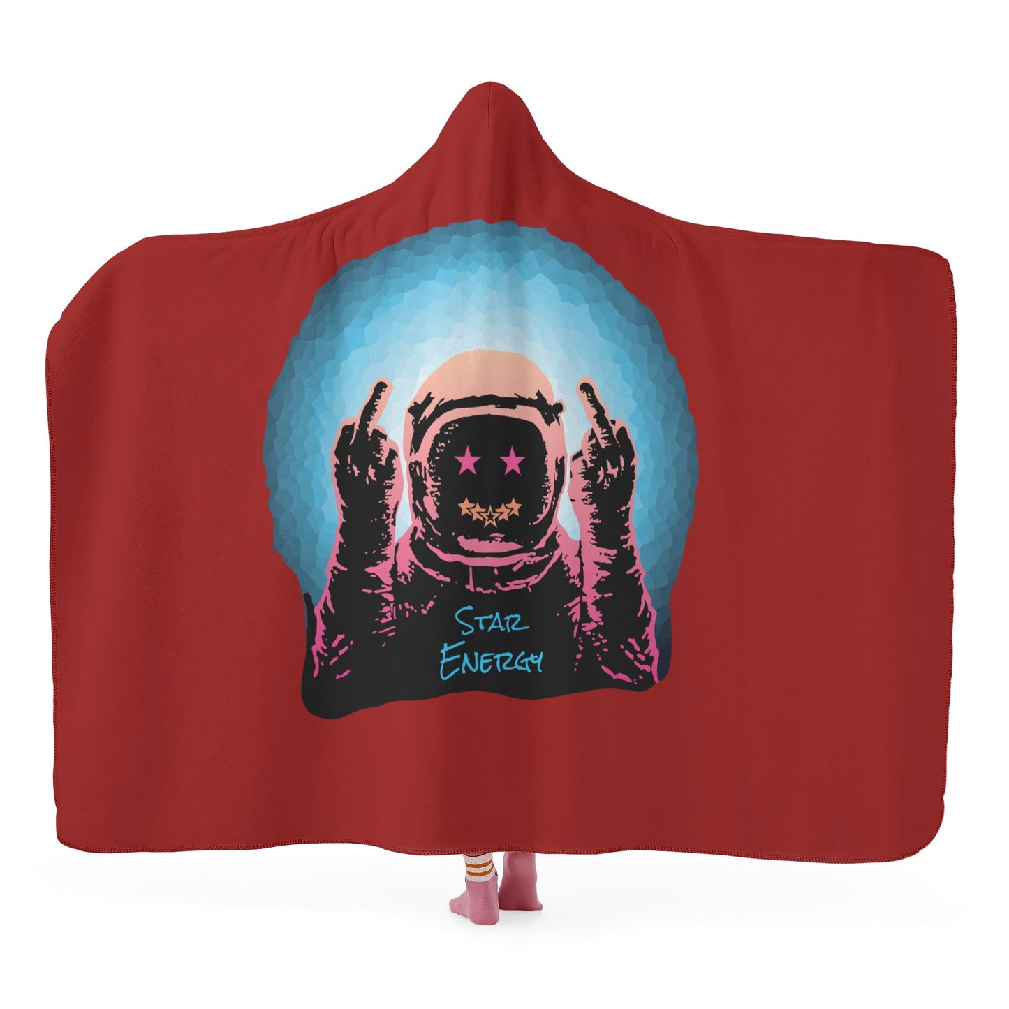 Star Energy 1.0 Maroon Hooded Blanket