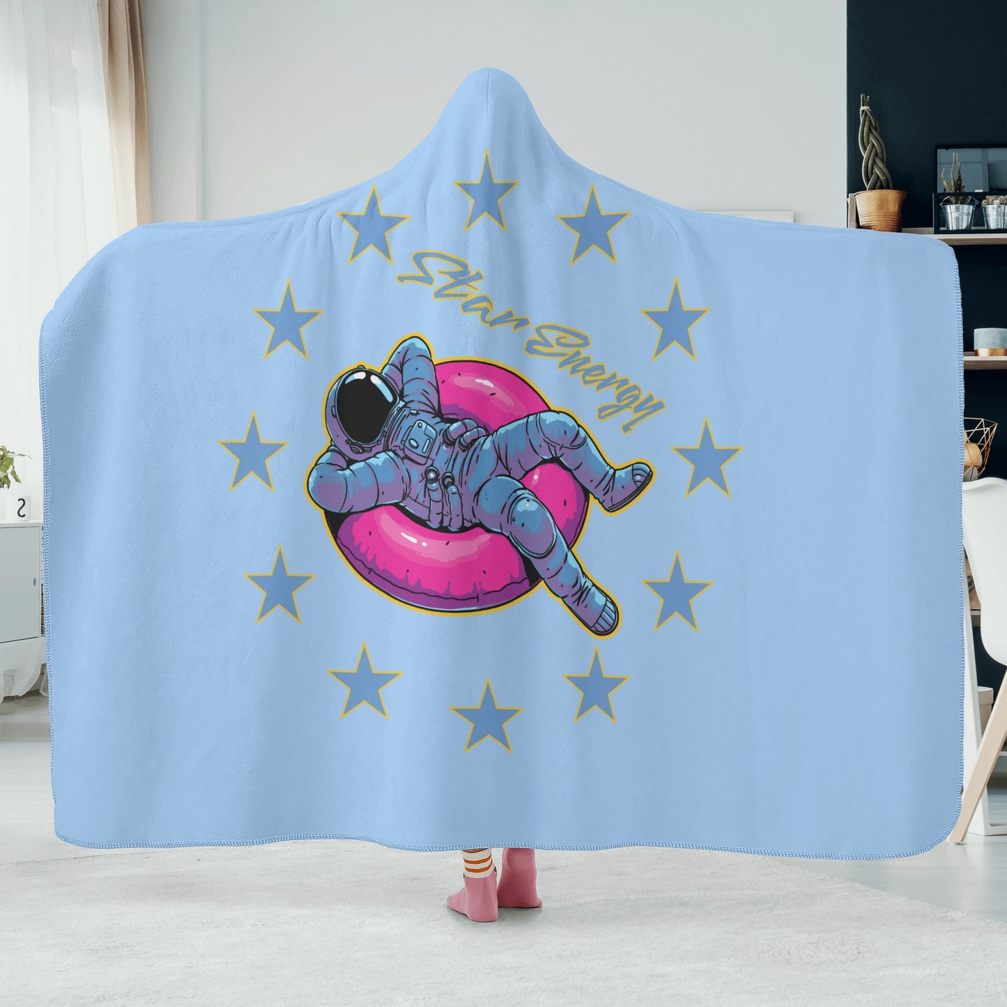 Star Energy 2.0  Sky Blue Hooded Blanket