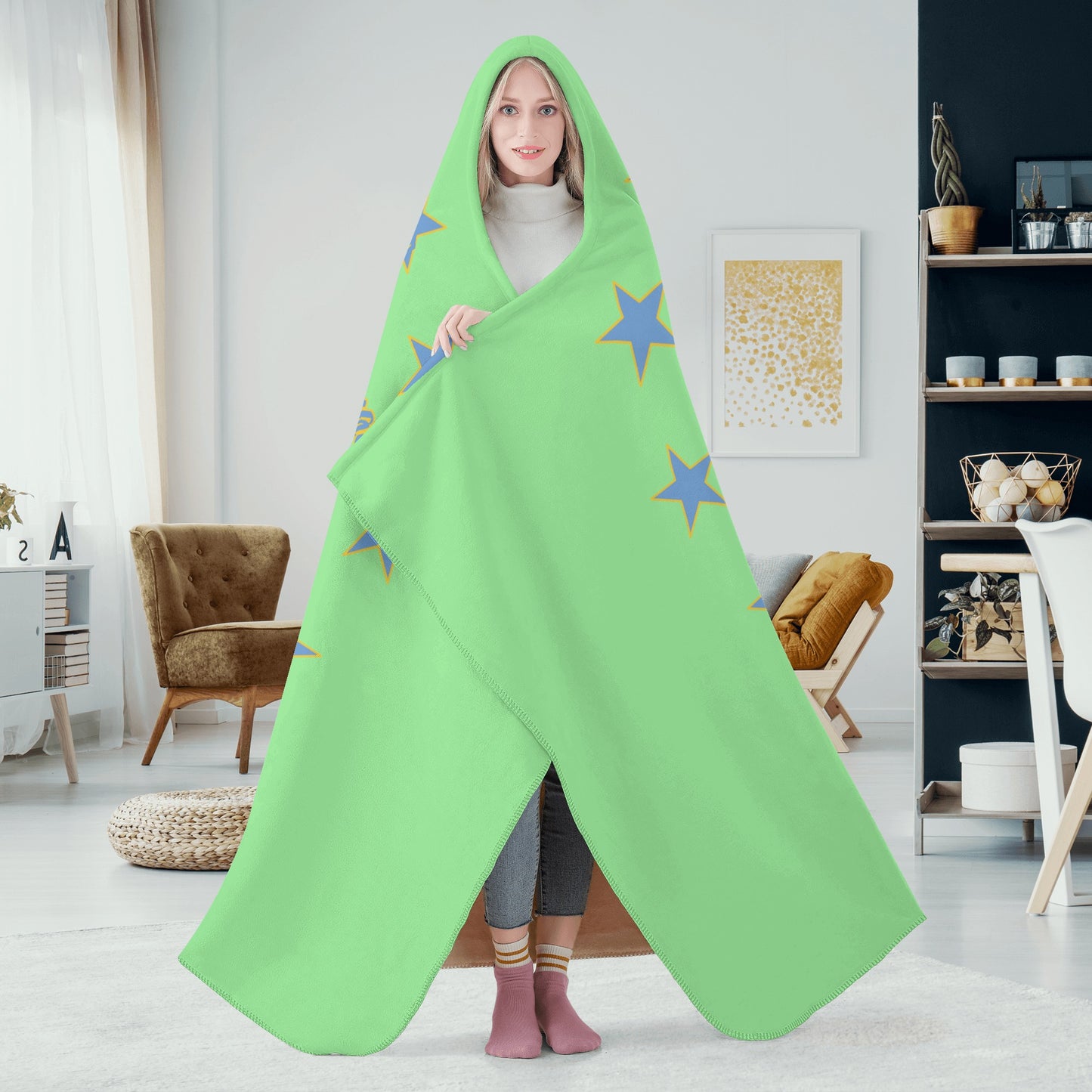 Star Energy 2.0 Mint Green Hooded Blanket