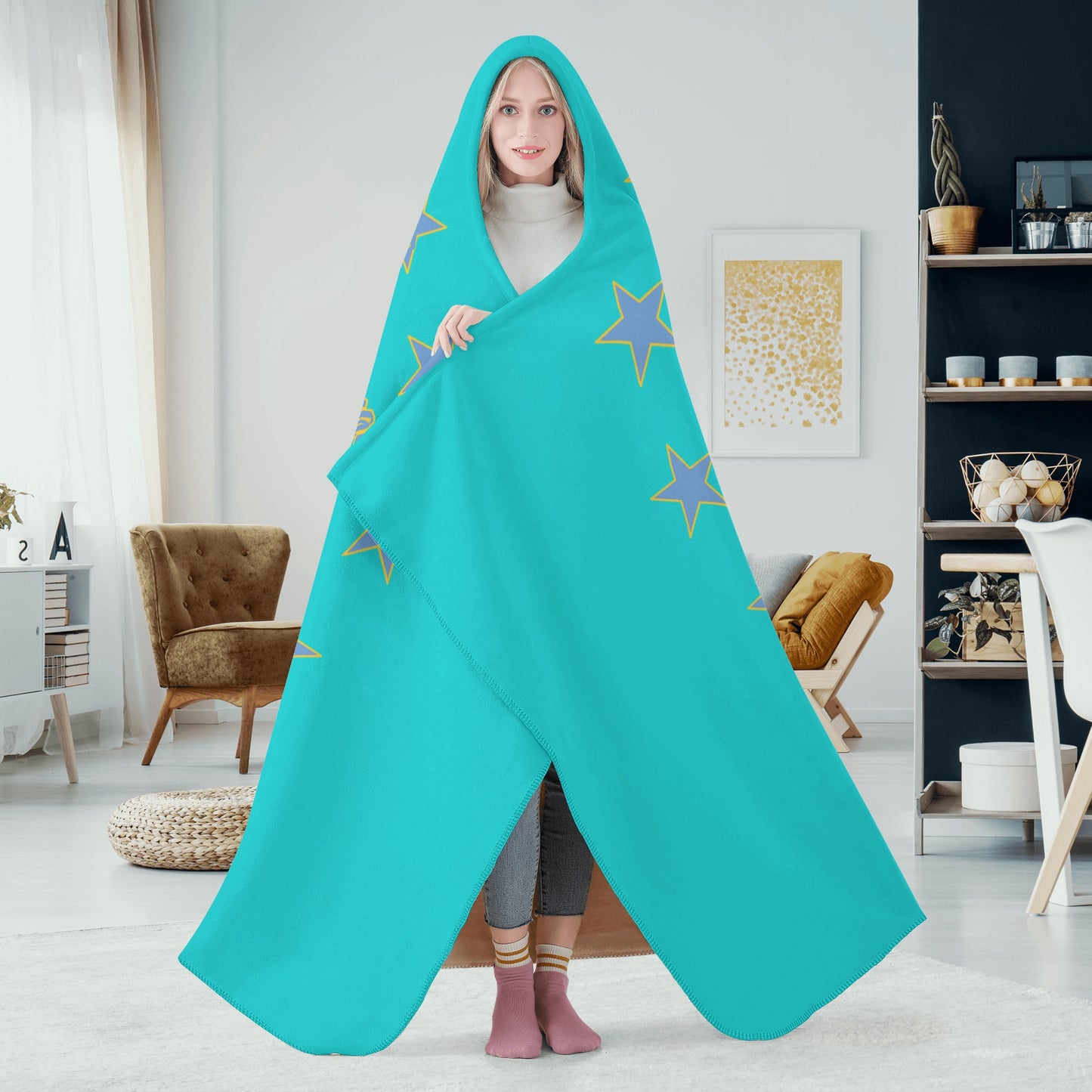 Star Energy 2.0 Turquoise Hooded Blanket