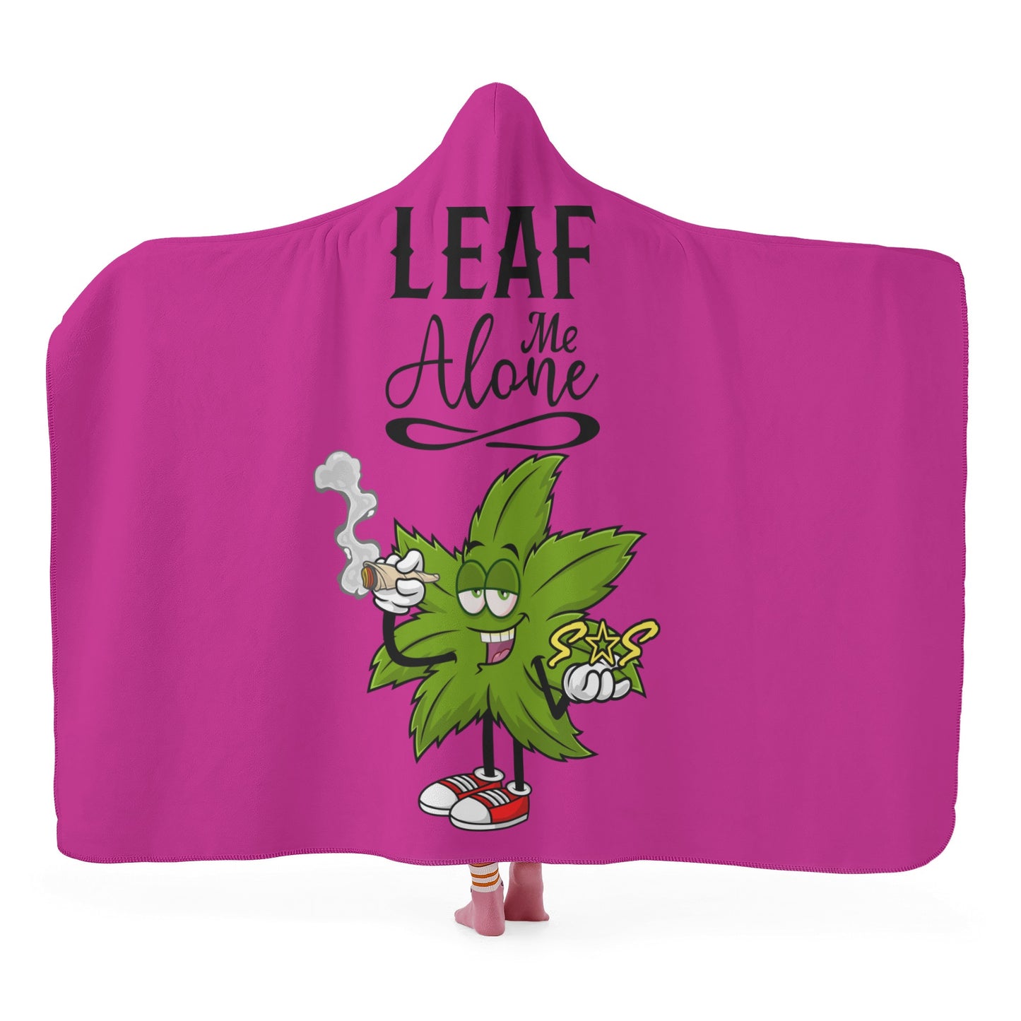 Leaf Me Alone 420 Edition  2.0 Purple Hooded Blanket