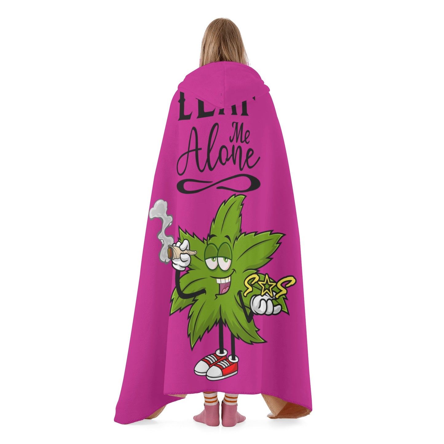 Leaf Me Alone 420 Edition  2.0 Purple Hooded Blanket