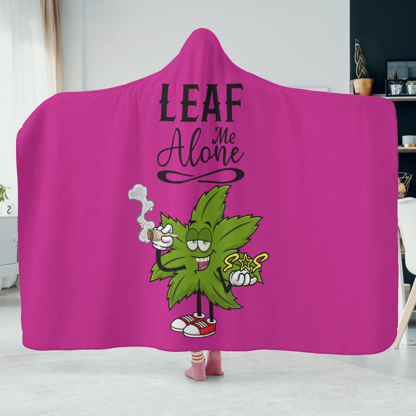 Leaf Me Alone 420 Edition  2.0 Purple Hooded Blanket