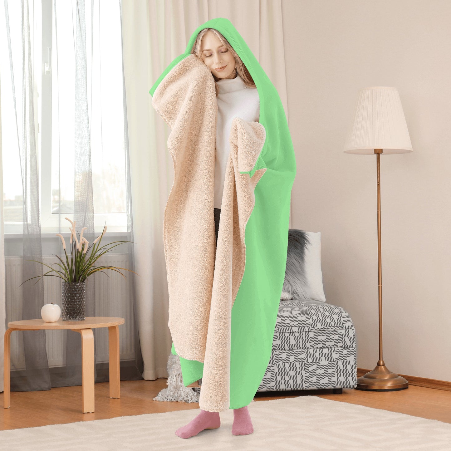 Leaf Me Alone 420 Edition  2.0 Mint Green Hooded Blanket