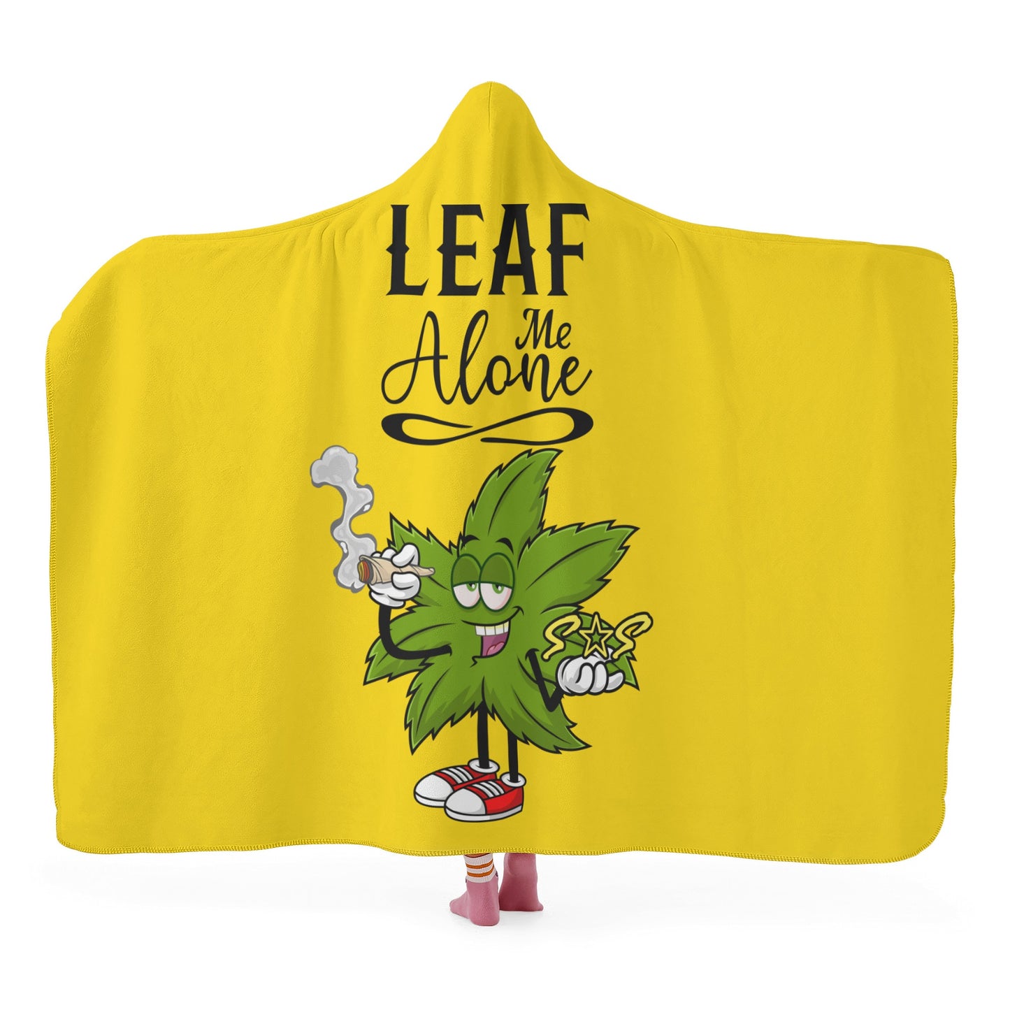 Leaf Me Alone 420 Edition  2.0 Gold Hooded Blanket