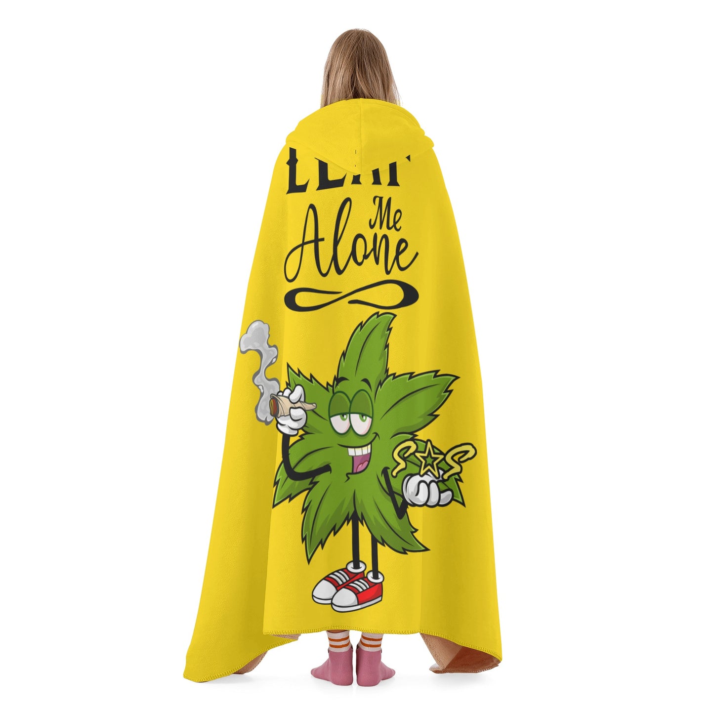 Leaf Me Alone 420 Edition  2.0 Gold Hooded Blanket