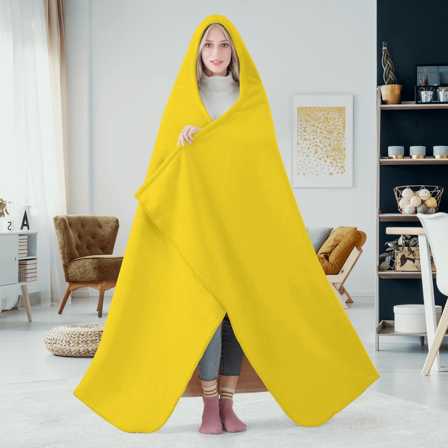 Leaf Me Alone 420 Edition  2.0 Gold Hooded Blanket