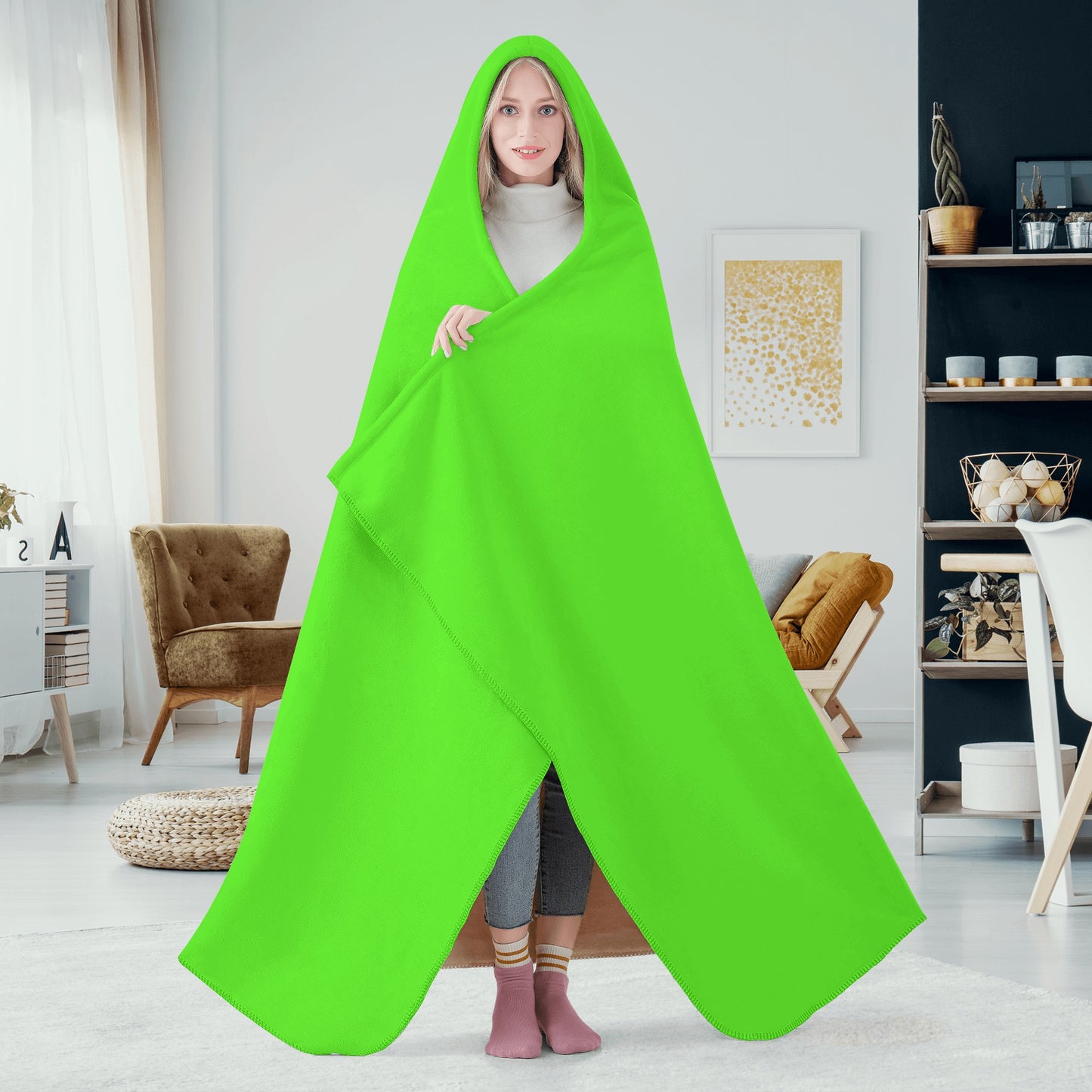 Leaf Me Alone 420 Edition  2.0 Goo Green Hooded Blanket