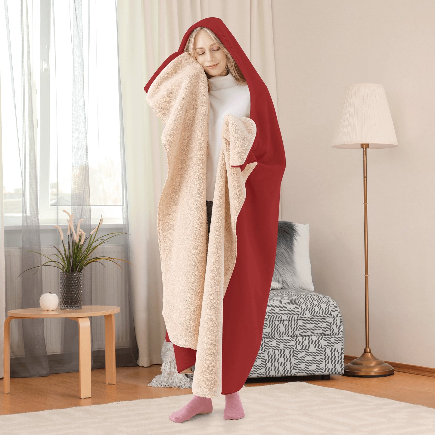 Leaf Me Alone 420 Edition  2.0 Maroon Hooded Blanket