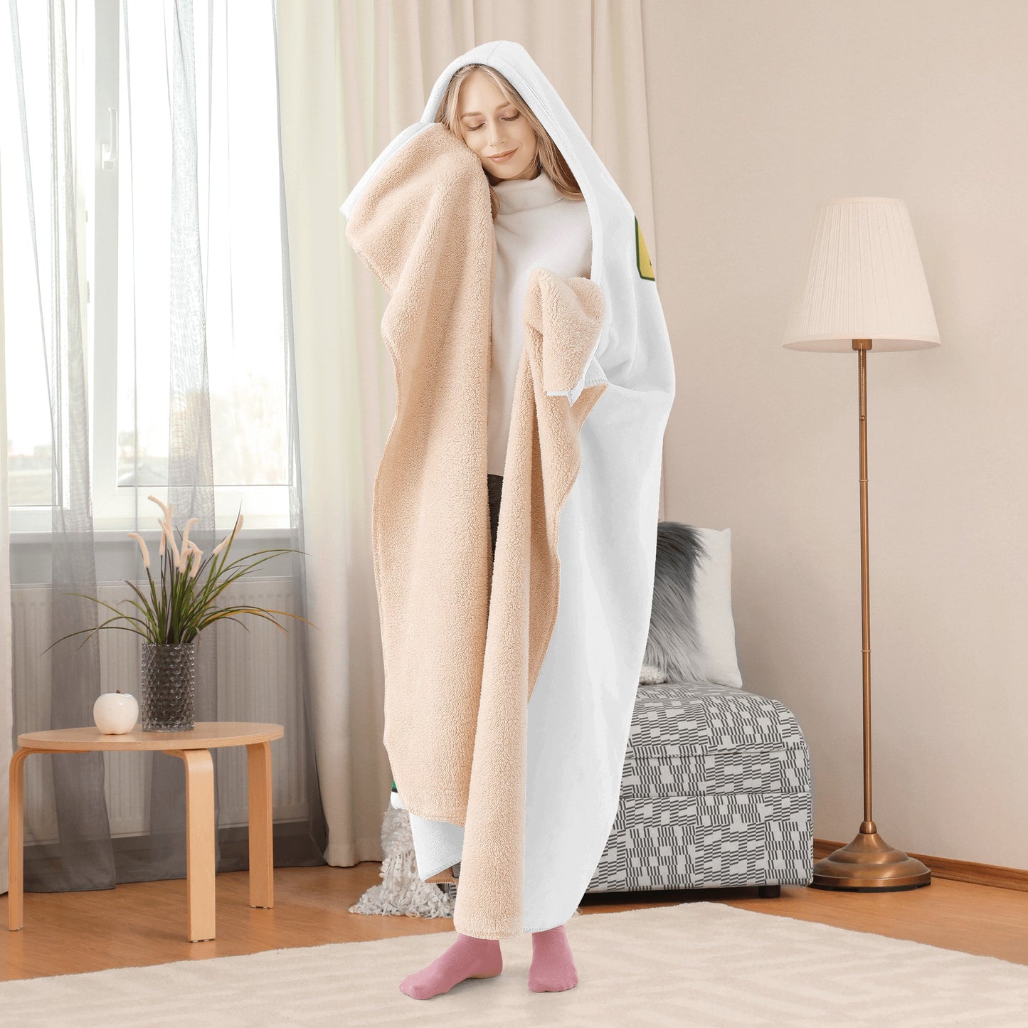 Leaf Me Alone 420 Edition  3.0 White Hooded Blanket