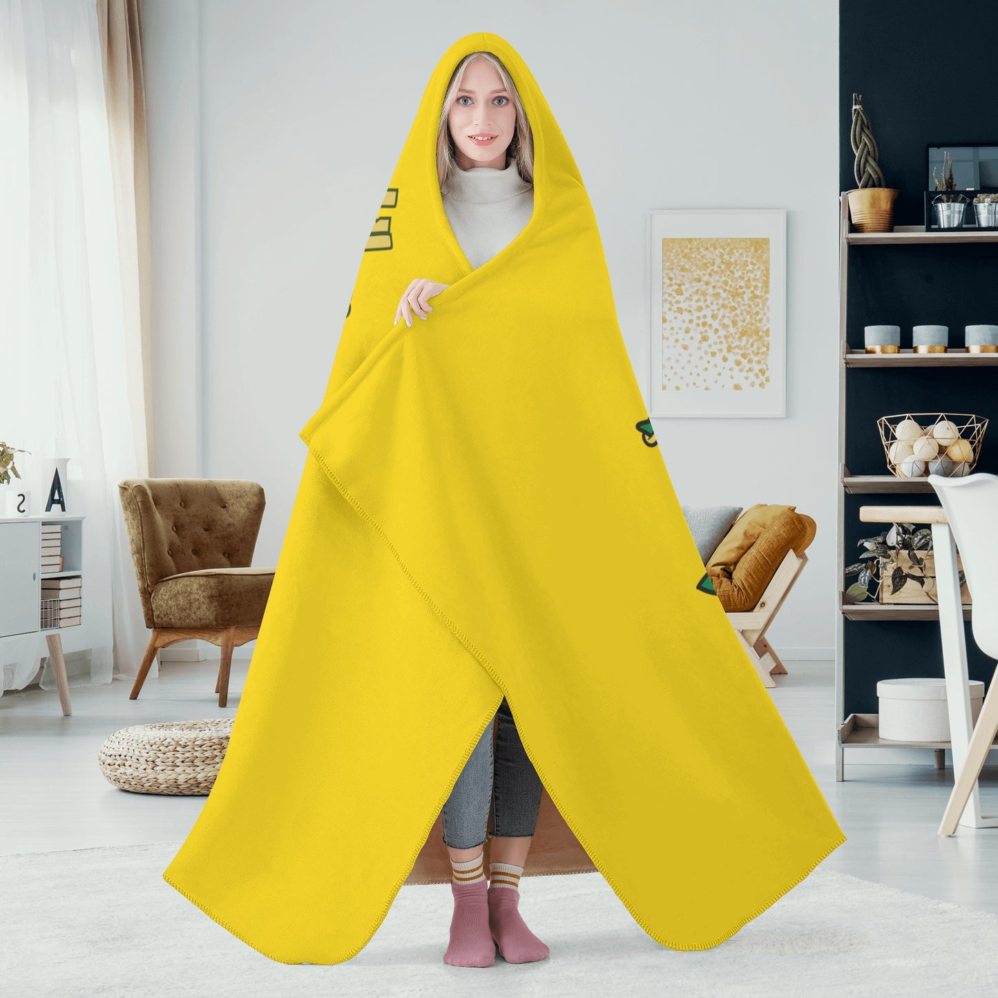 Leaf Me Alone 420 Edition  3.0 Gold Hooded Blanket