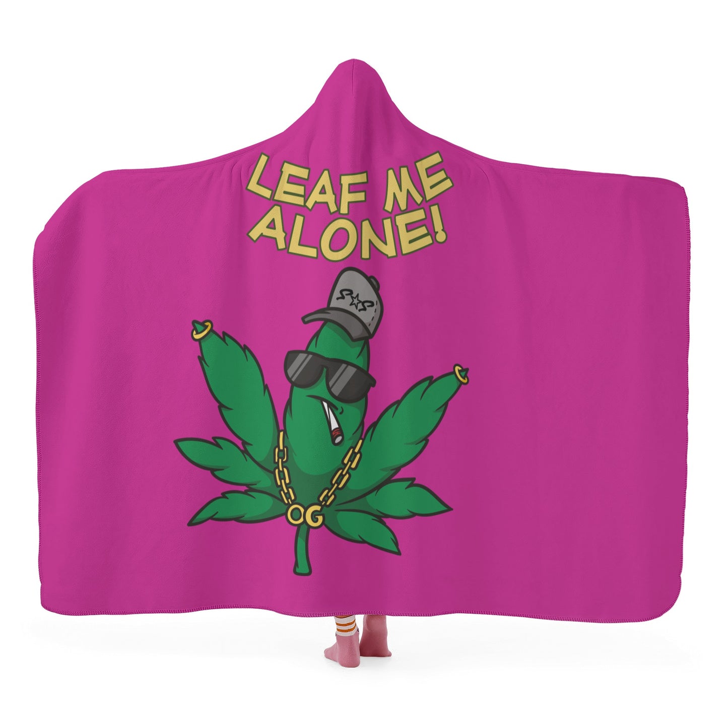 Leaf Me Alone 420 Edition  3.0 Purple  Hooded Blanket