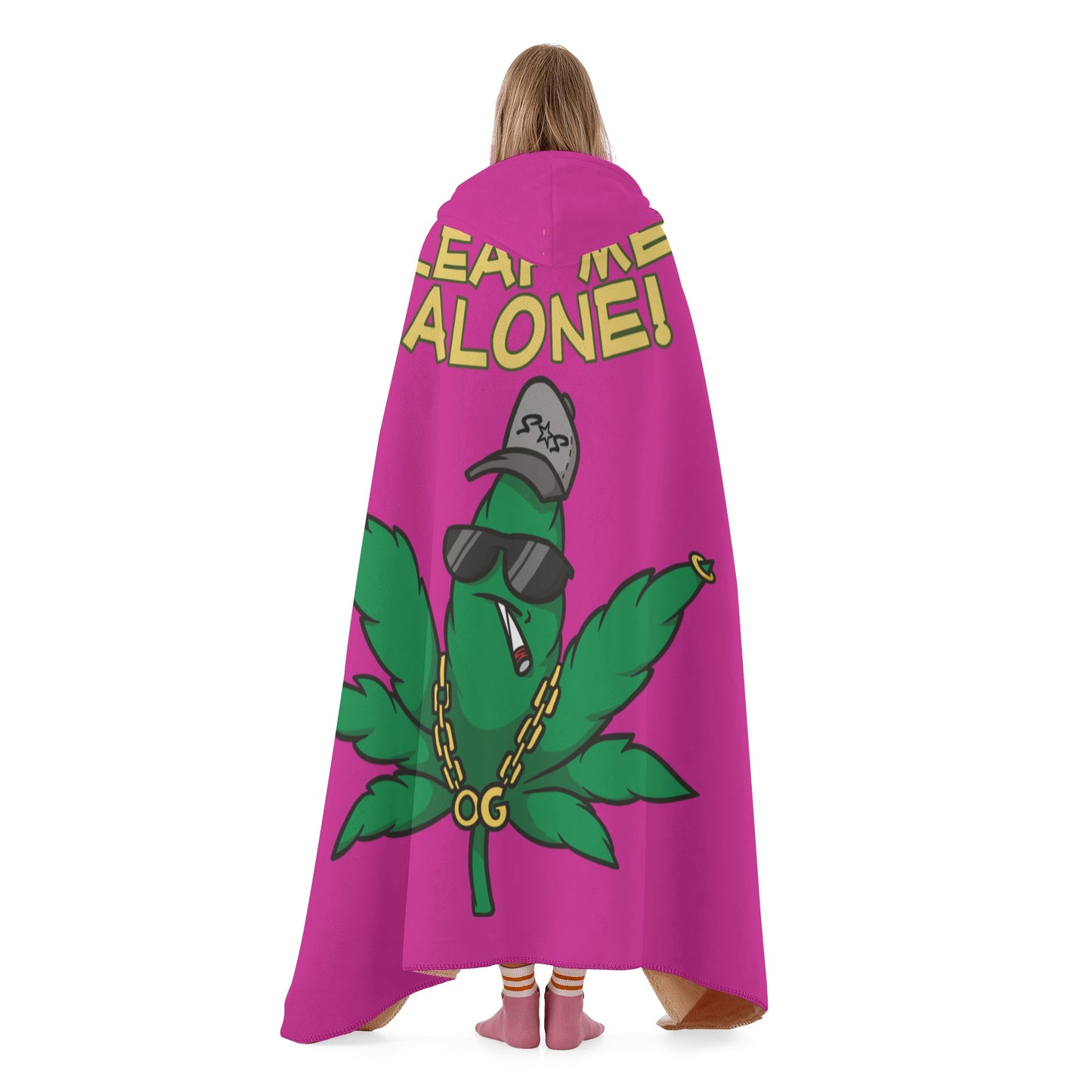 Leaf Me Alone 420 Edition  3.0 Purple  Hooded Blanket