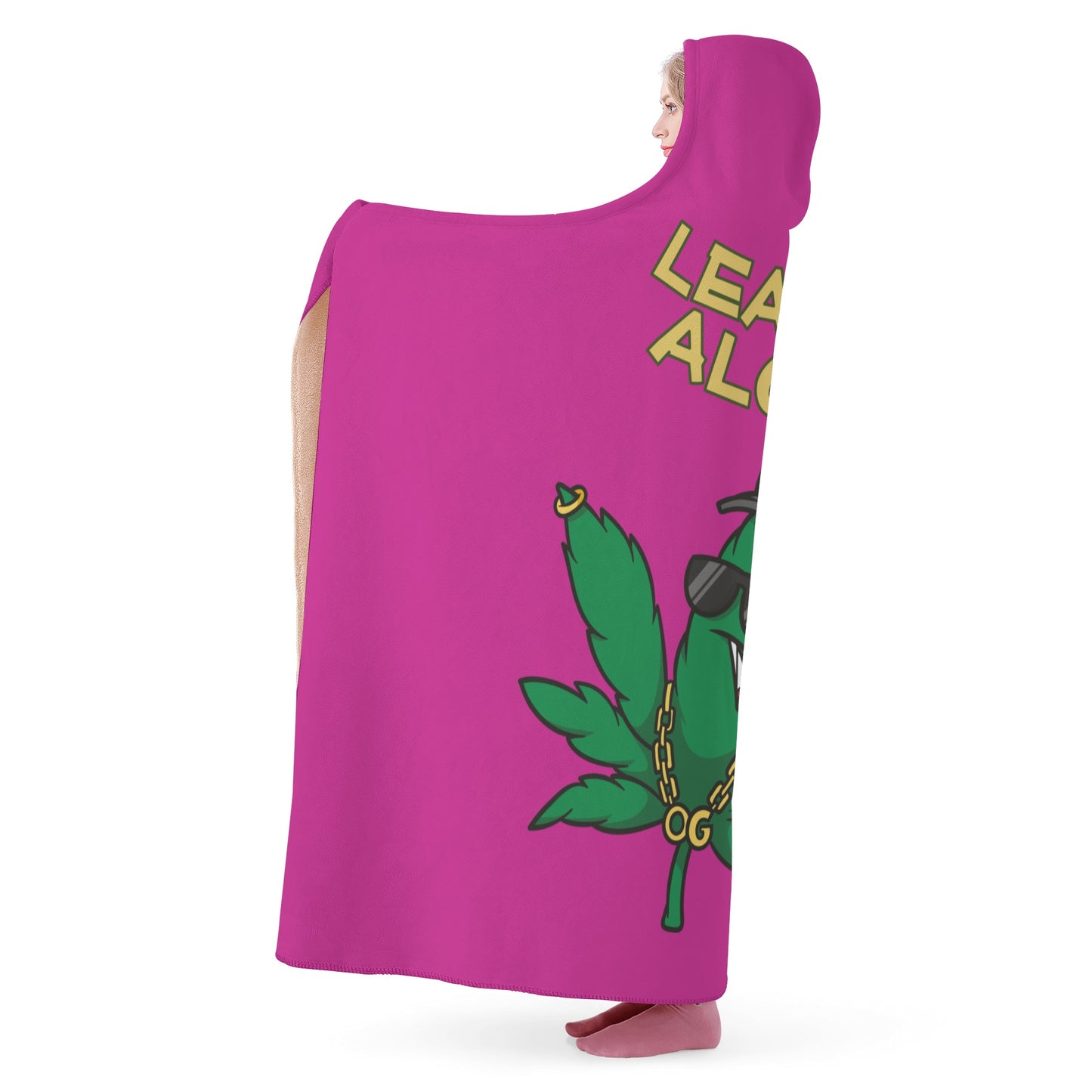 Leaf Me Alone 420 Edition  3.0 Purple  Hooded Blanket