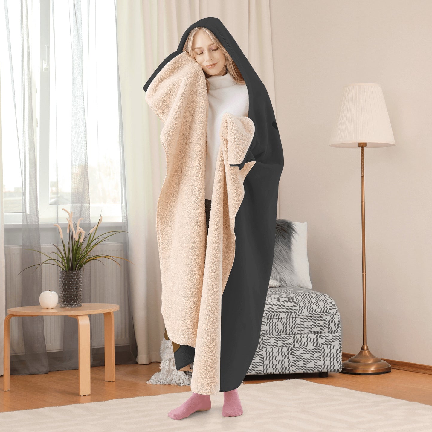 Leaf Me Alone 420 Edition  1.0 Black Hooded Blanket