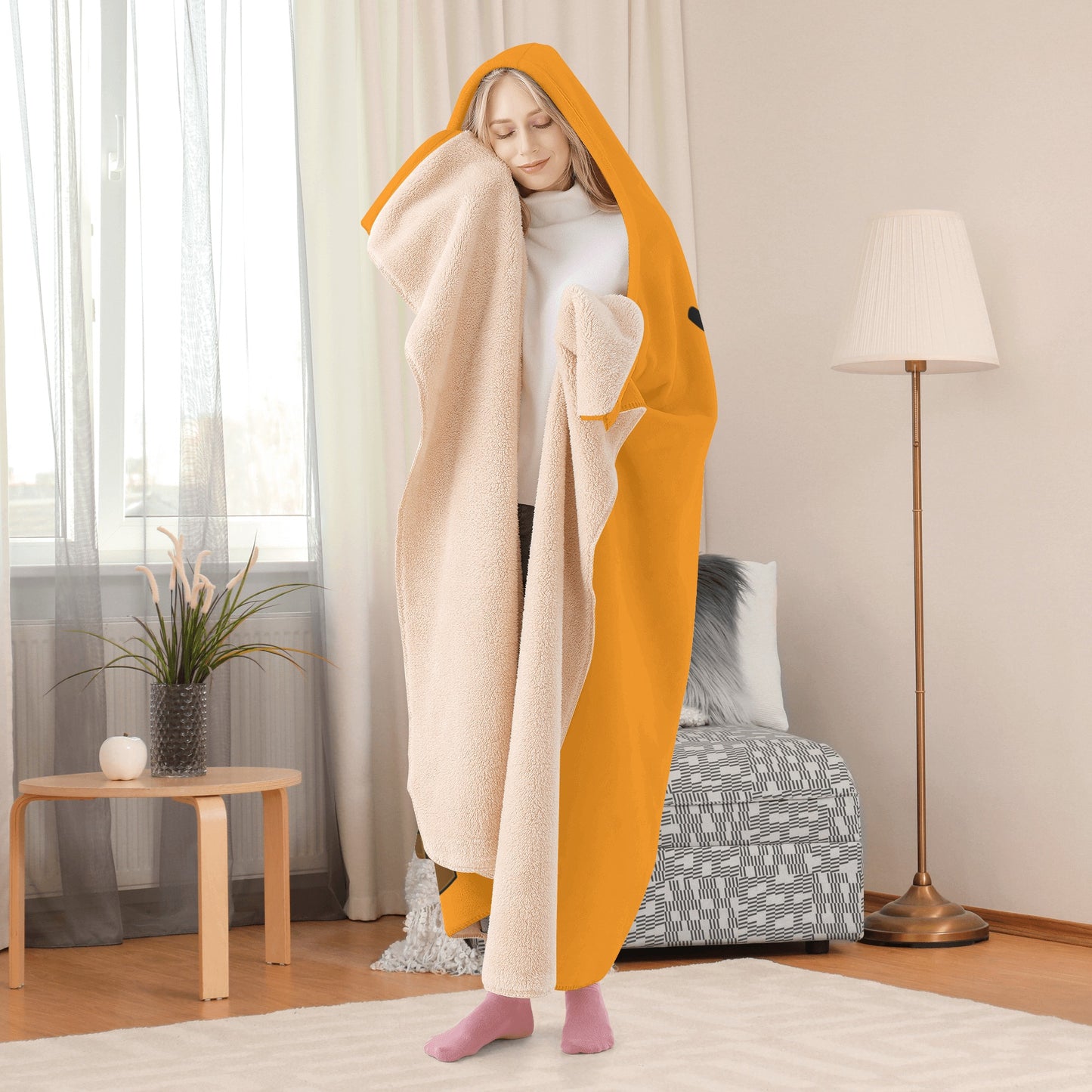 Leaf Me Alone 420 Edition  1.0 Orange Hooded Blanket