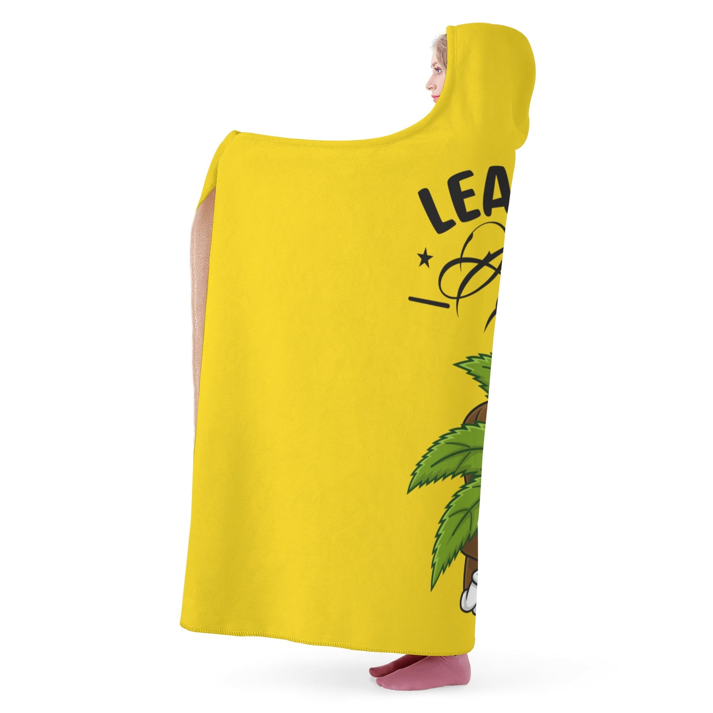 Leaf Me Alone 420 Edition  1.0 Gold Hooded Blanket