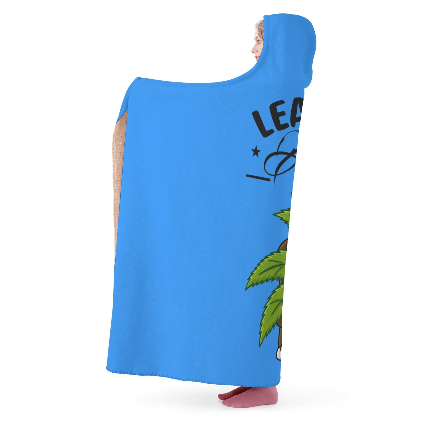 Leaf Me Alone 420 Edition  1.0 Blue Hooded Blanket