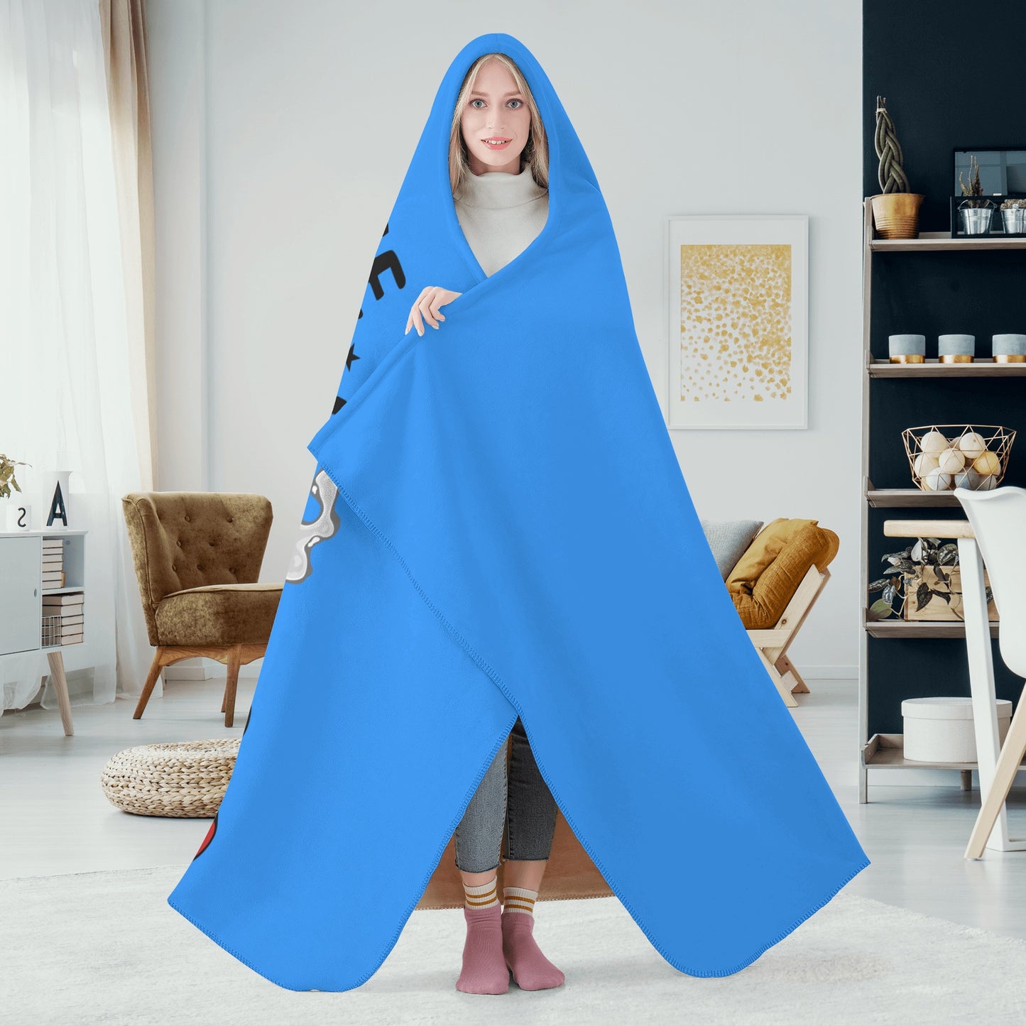 Leaf Me Alone 420 Edition  1.0 Blue Hooded Blanket