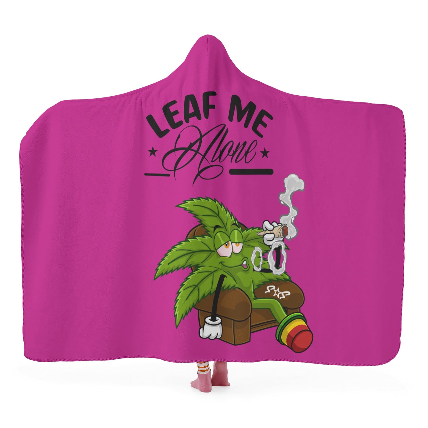 Leaf Me Alone 420 Edition  1.0 Purple Hooded Blanket