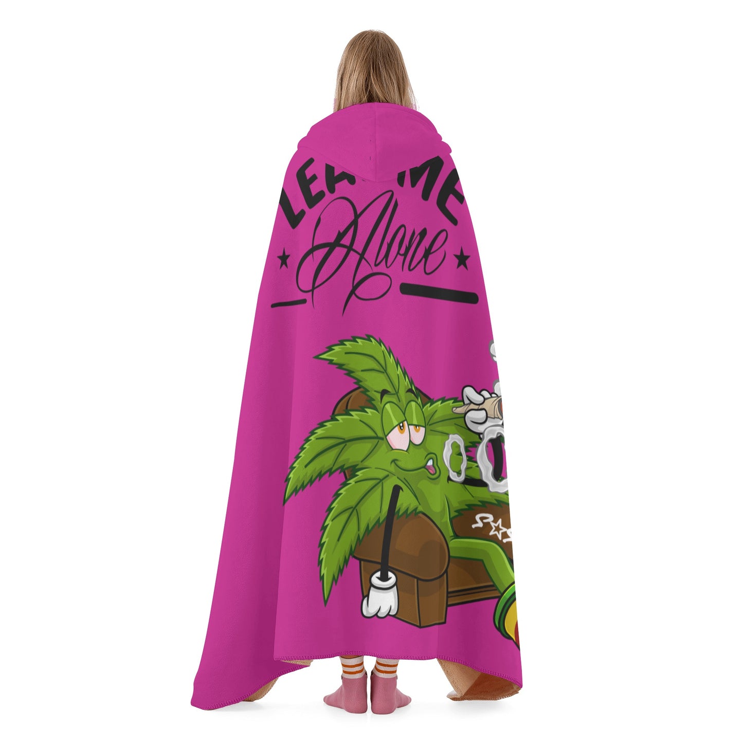 Leaf Me Alone 420 Edition  1.0 Purple Hooded Blanket