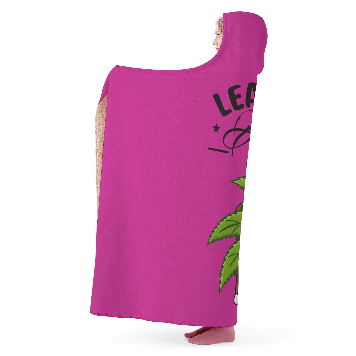 Leaf Me Alone 420 Edition  1.0 Purple Hooded Blanket