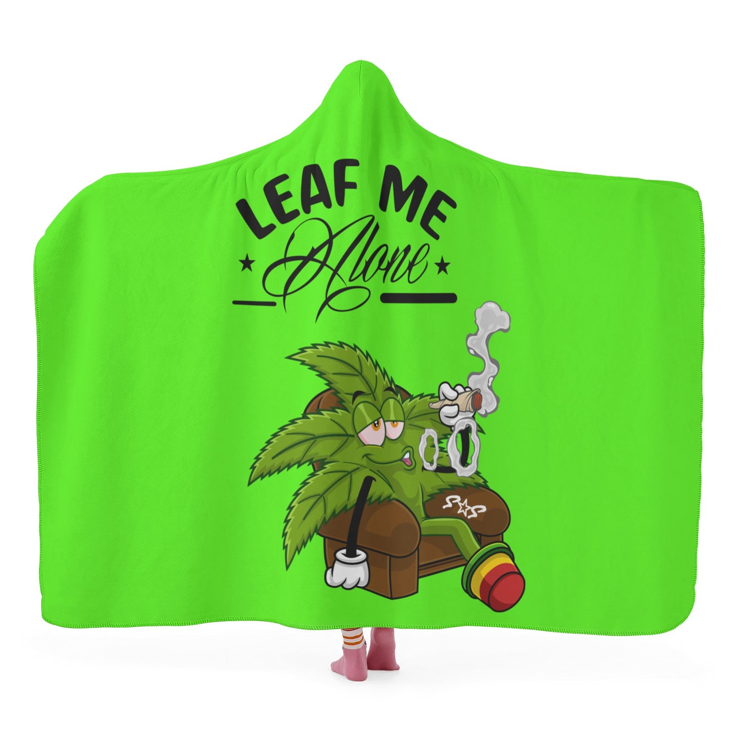 Leaf Me Alone 420 Edition  1.0 Hooded Blanket