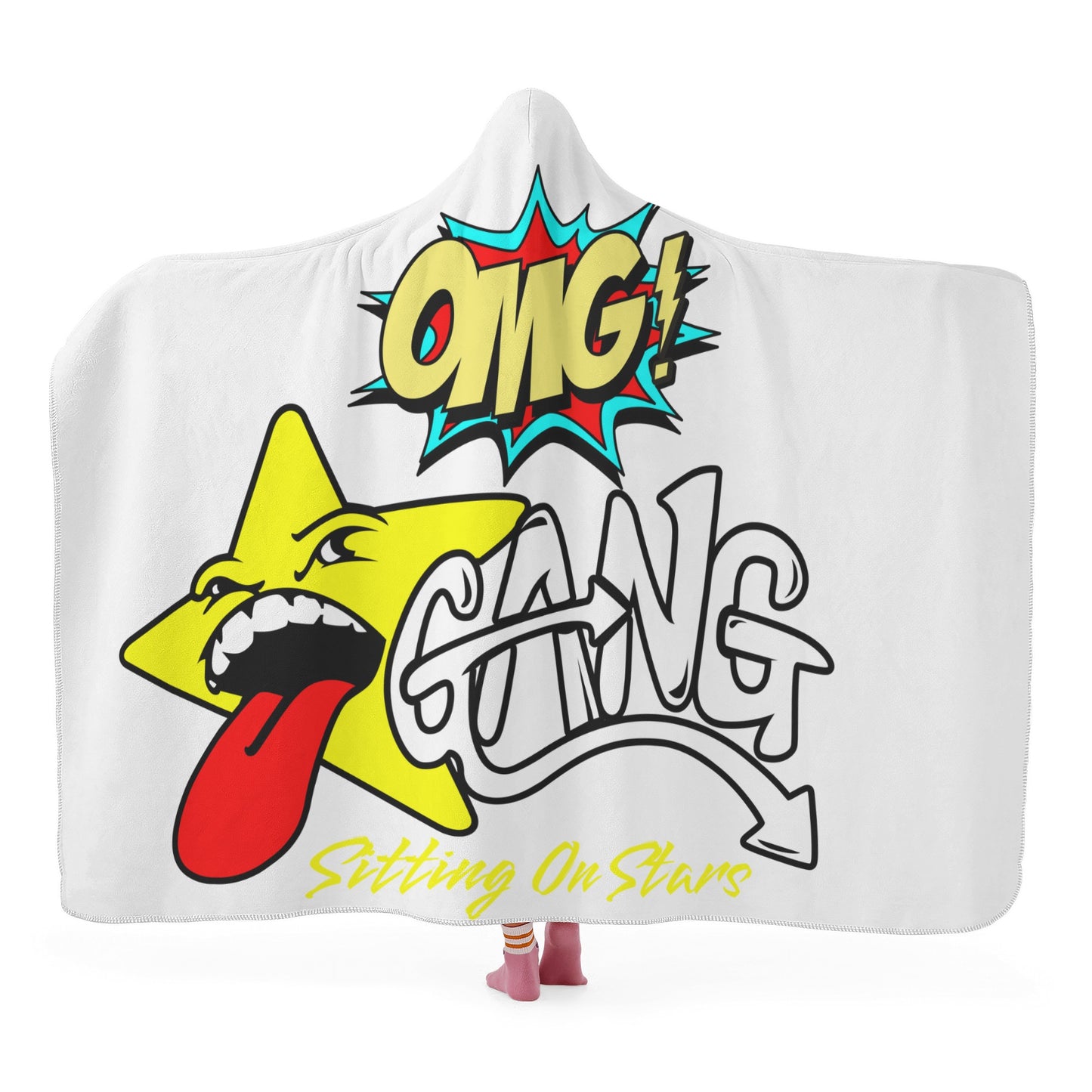 Star Gang White Hooded Blanket