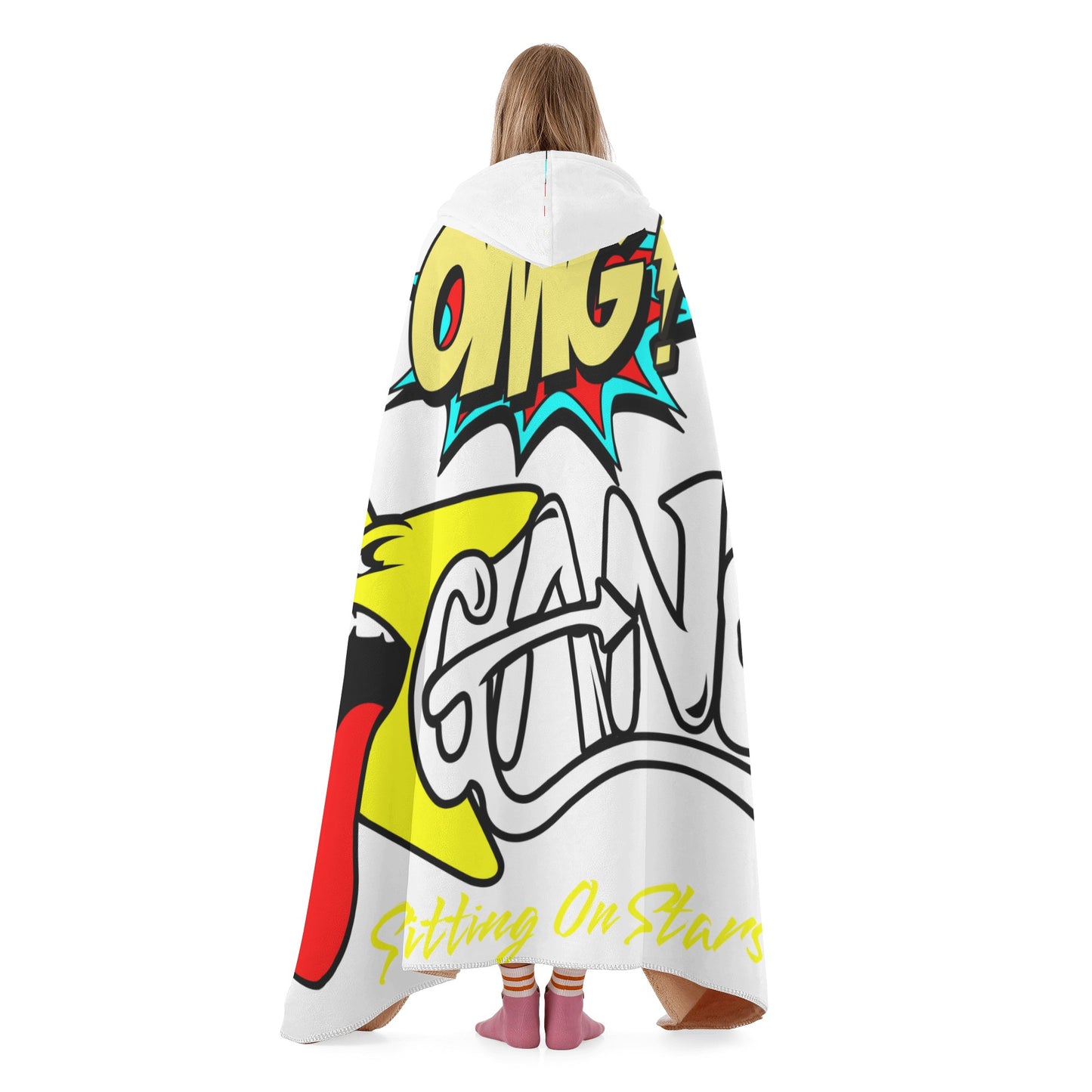 Star Gang White Hooded Blanket