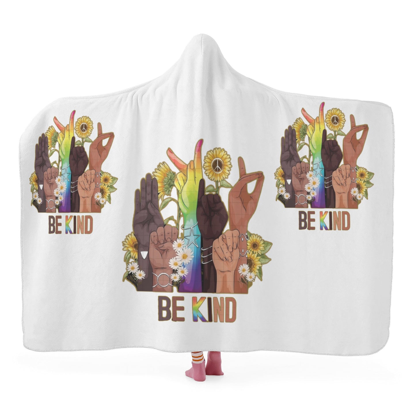 Be Kind (Pride Edition) White Hooded Blanket