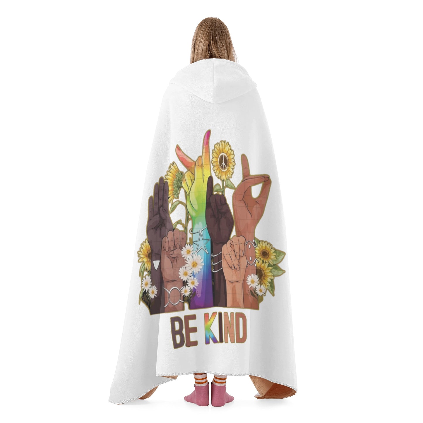 Be Kind (Pride Edition) White Hooded Blanket