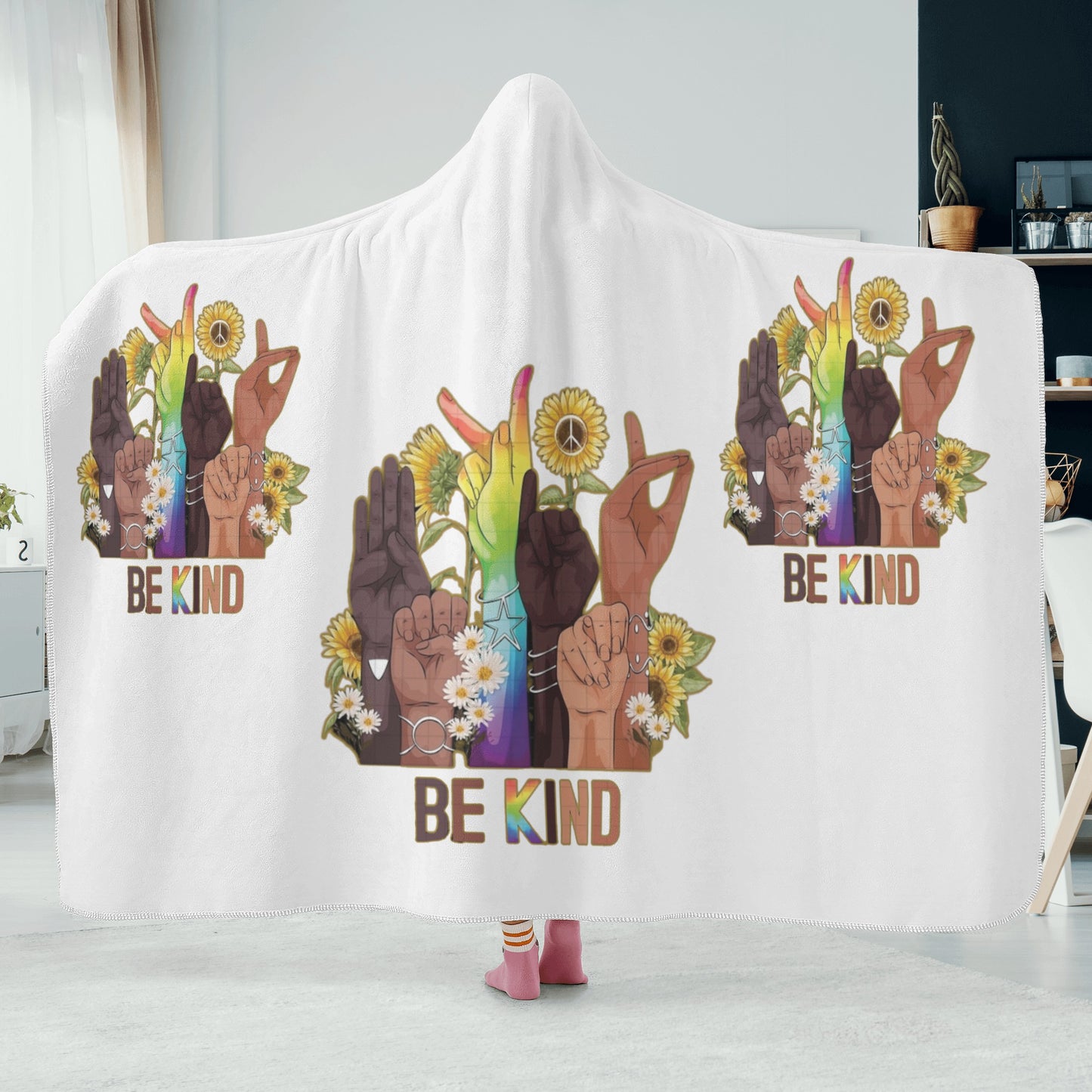 Be Kind (Pride Edition) White Hooded Blanket