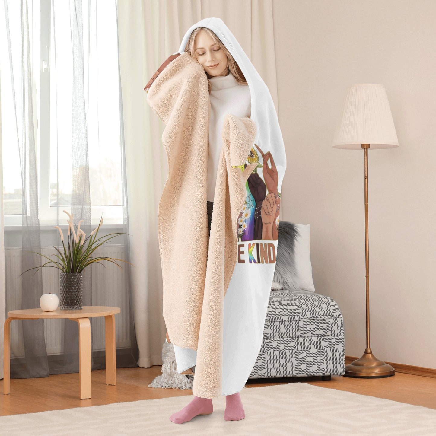 Be Kind (Pride Edition) White Hooded Blanket