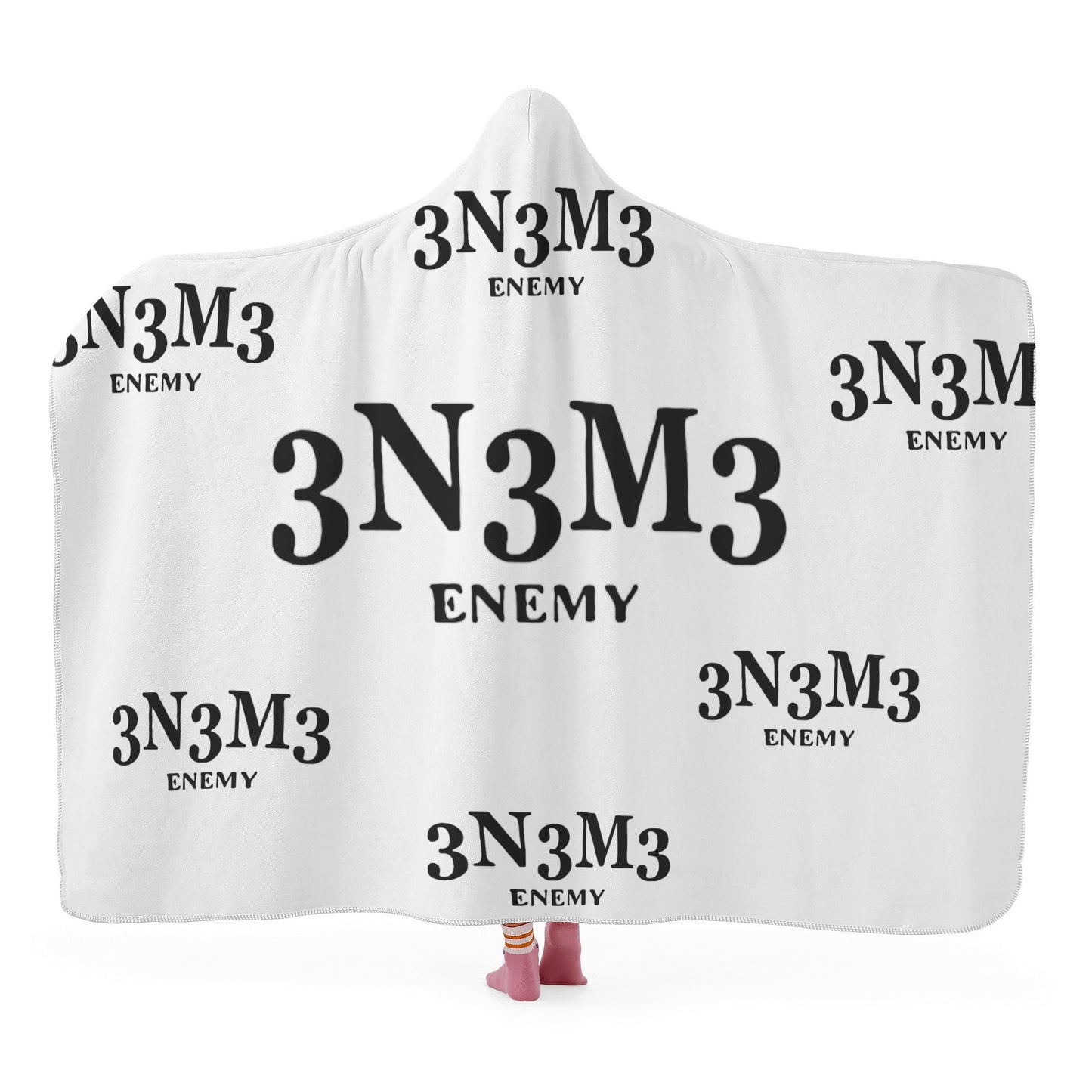 3.N.3.M.3 Enemy White Hooded Blanket