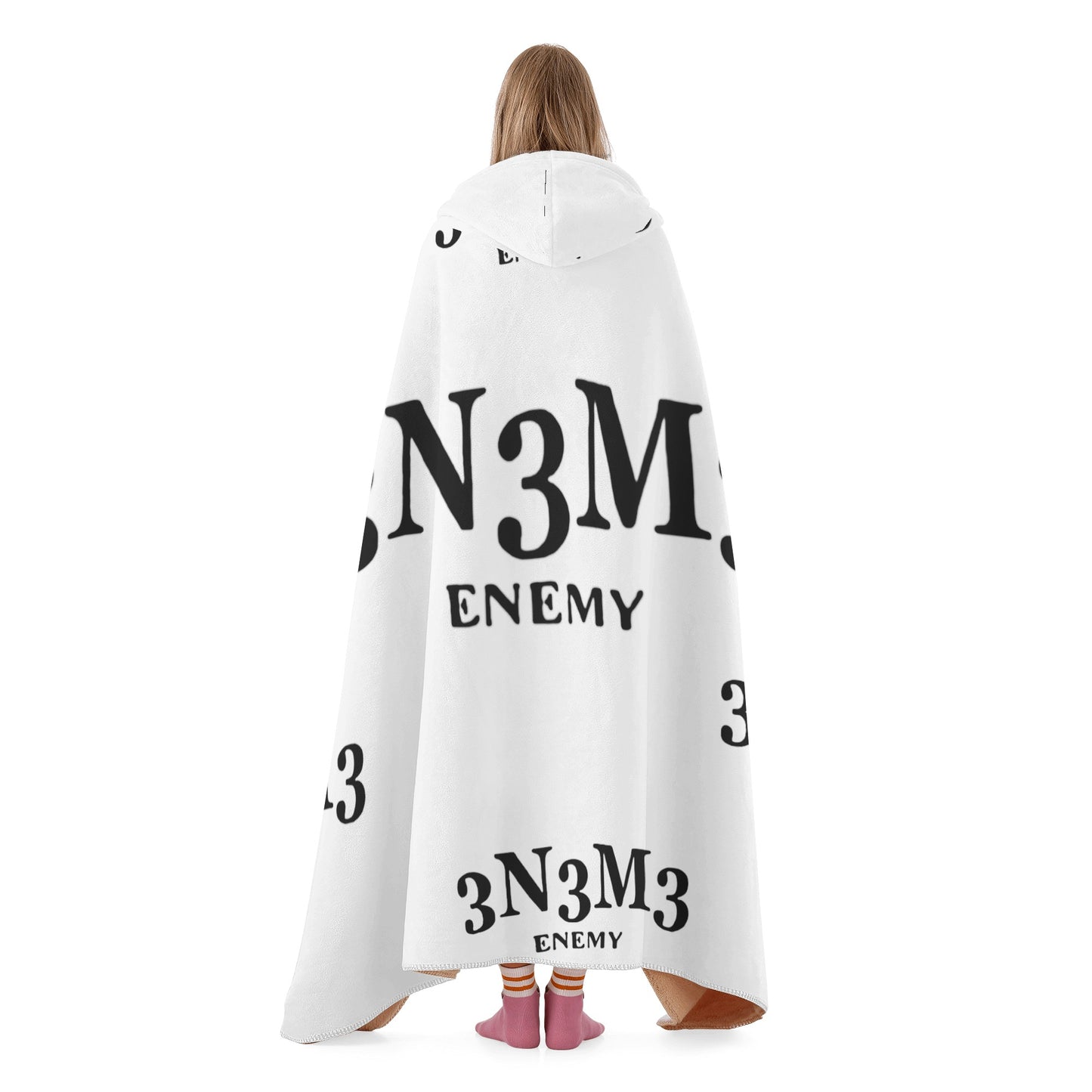 3.N.3.M.3 Enemy White Hooded Blanket