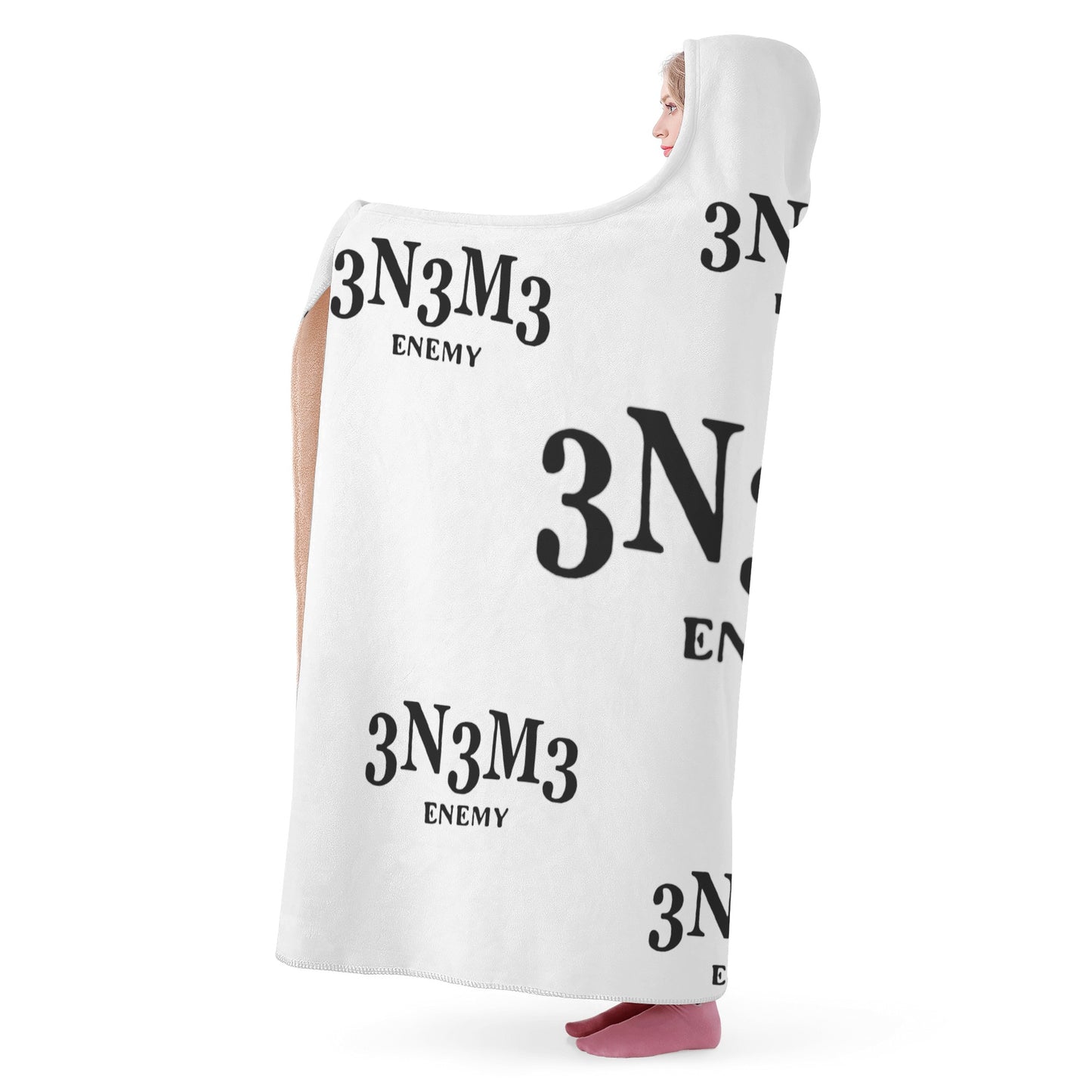 3.N.3.M.3 Enemy White Hooded Blanket