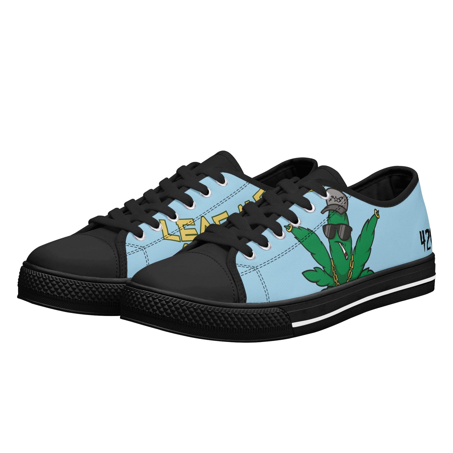 Leaf Me Alone 420 Edition 3.0 Mens Sky Blue Low Top Star Kicks