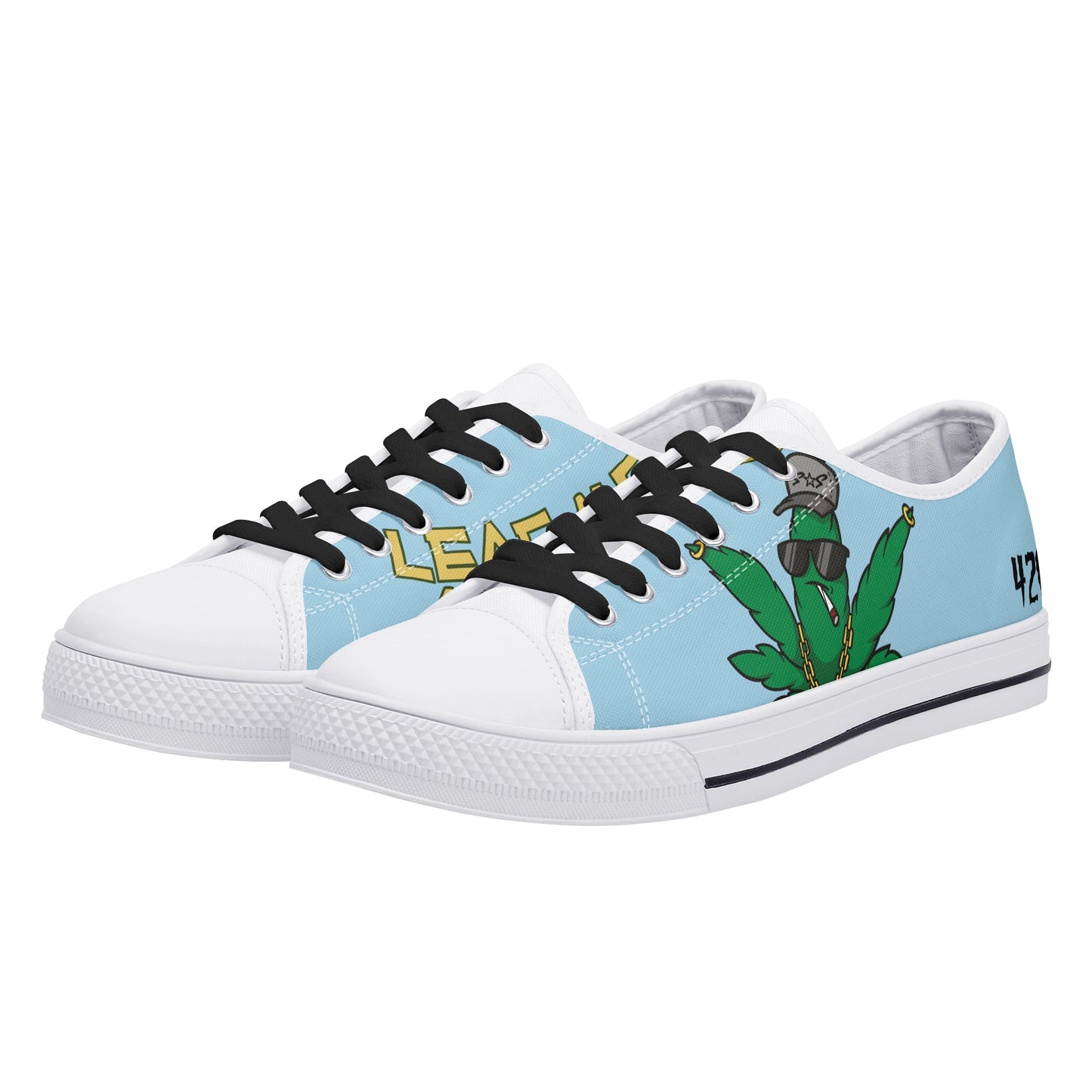 Leaf Me Alone 420 Edition 3.0 Mens Sky Blue Low Top Star Kicks