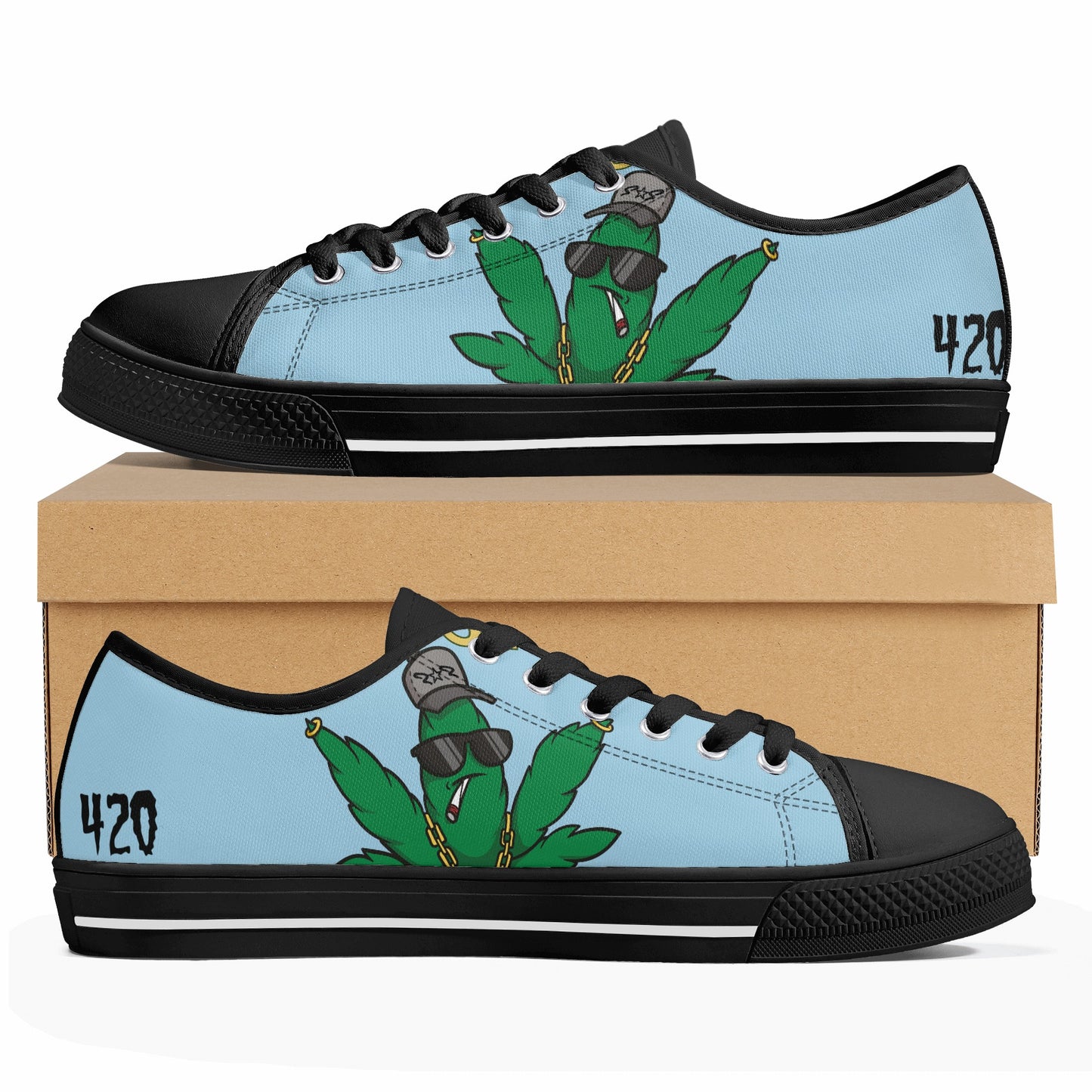 Leaf Me Alone 420 Edition 3.0 Mens Sky Blue Low Top Star Kicks