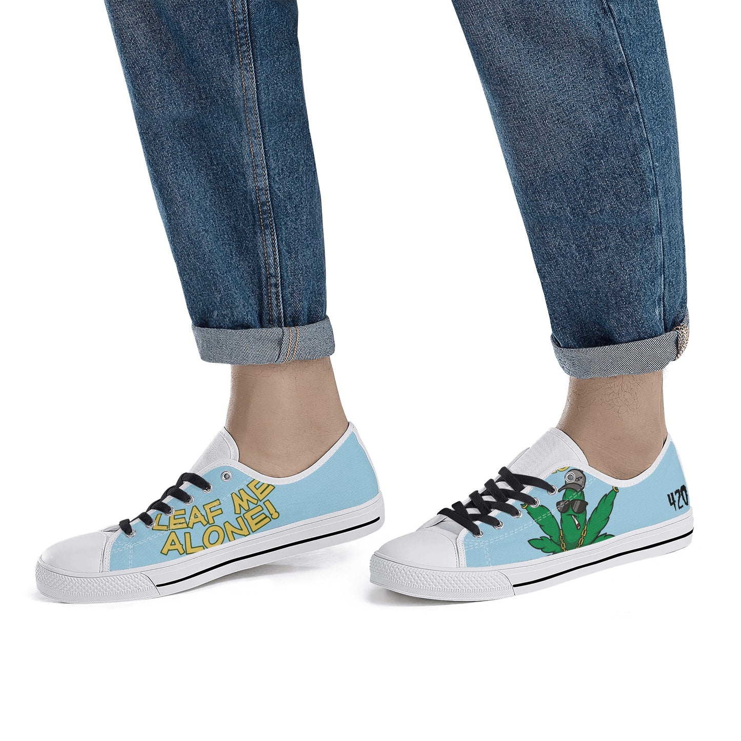 Leaf Me Alone 420 Edition 3.0 Mens Sky Blue Low Top Star Kicks