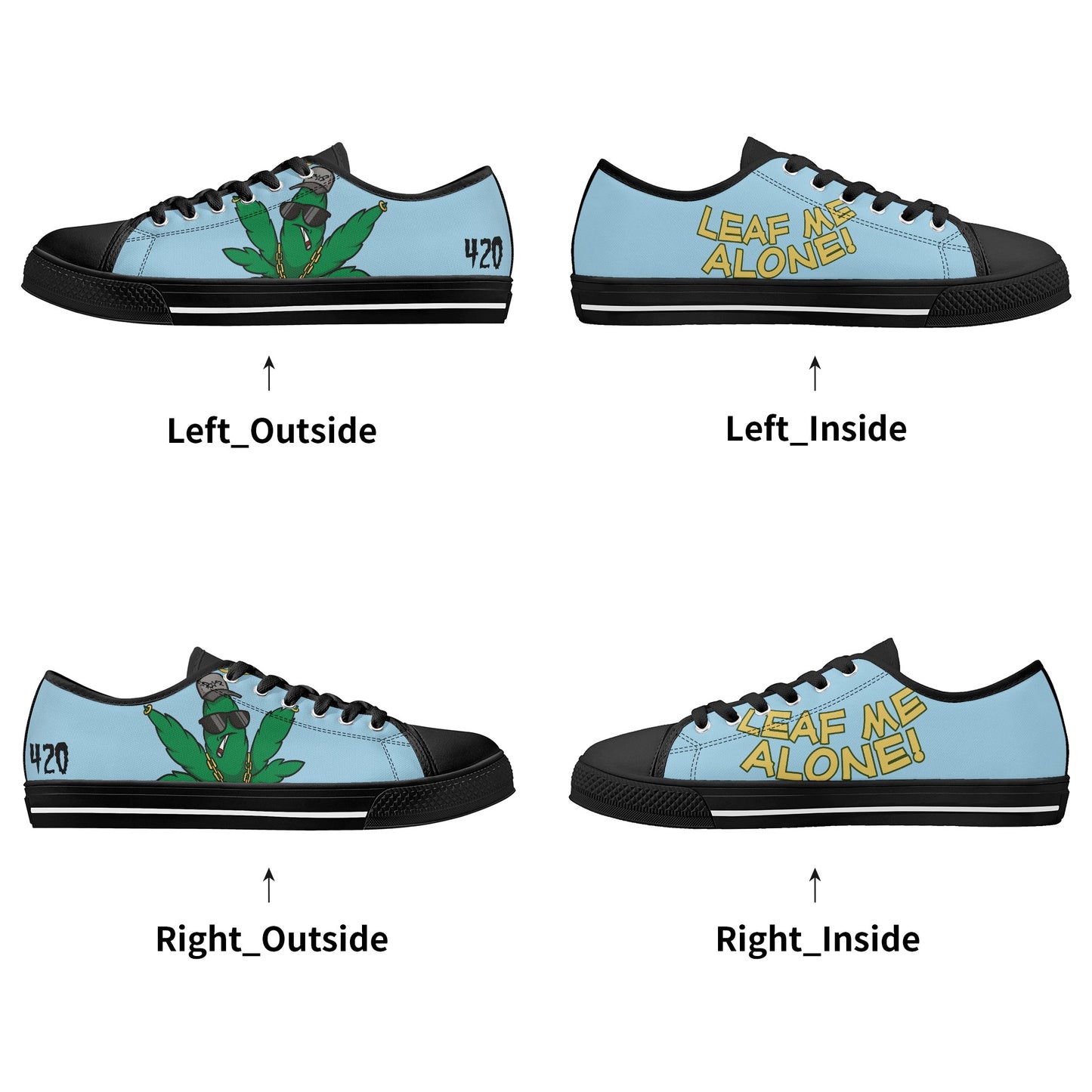 Leaf Me Alone 420 Edition 3.0 Mens Sky Blue Low Top Star Kicks