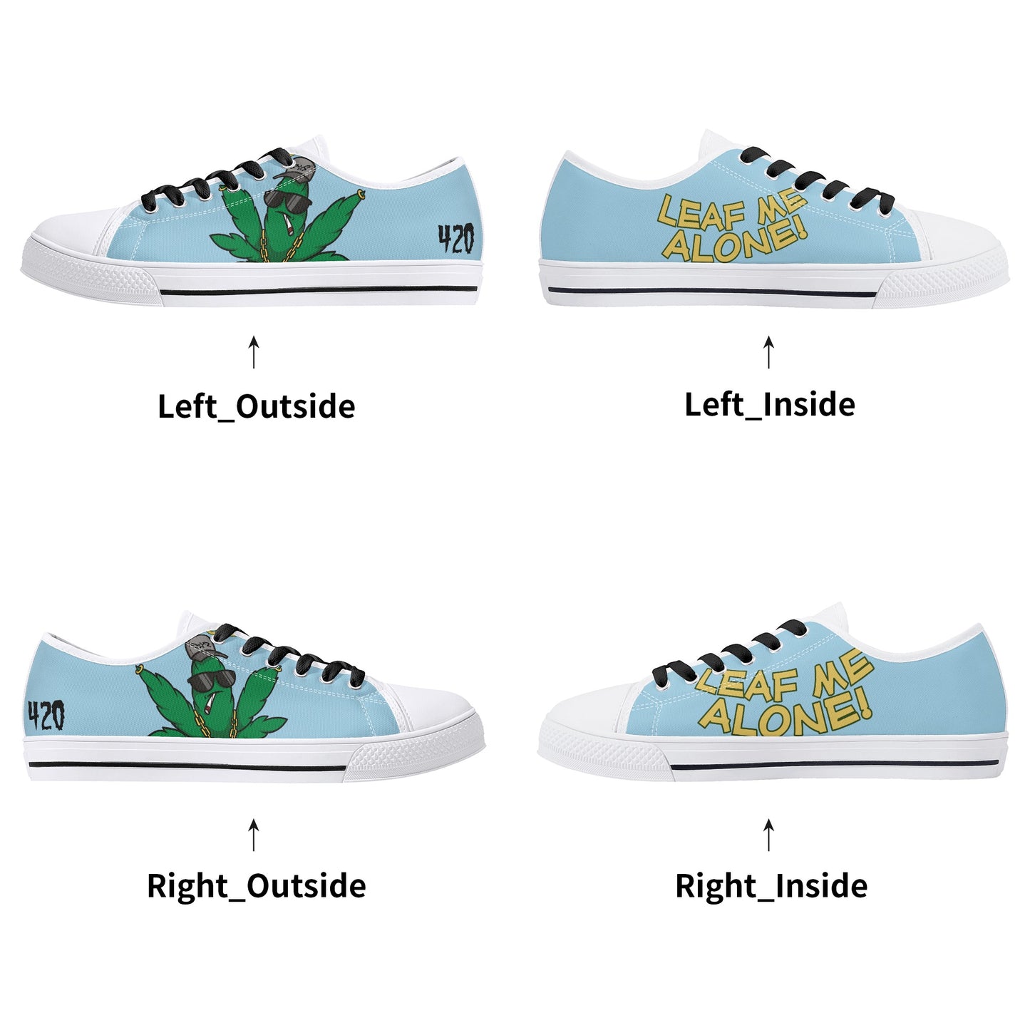 Leaf Me Alone 420 Edition 3.0 Mens Sky Blue Low Top Star Kicks