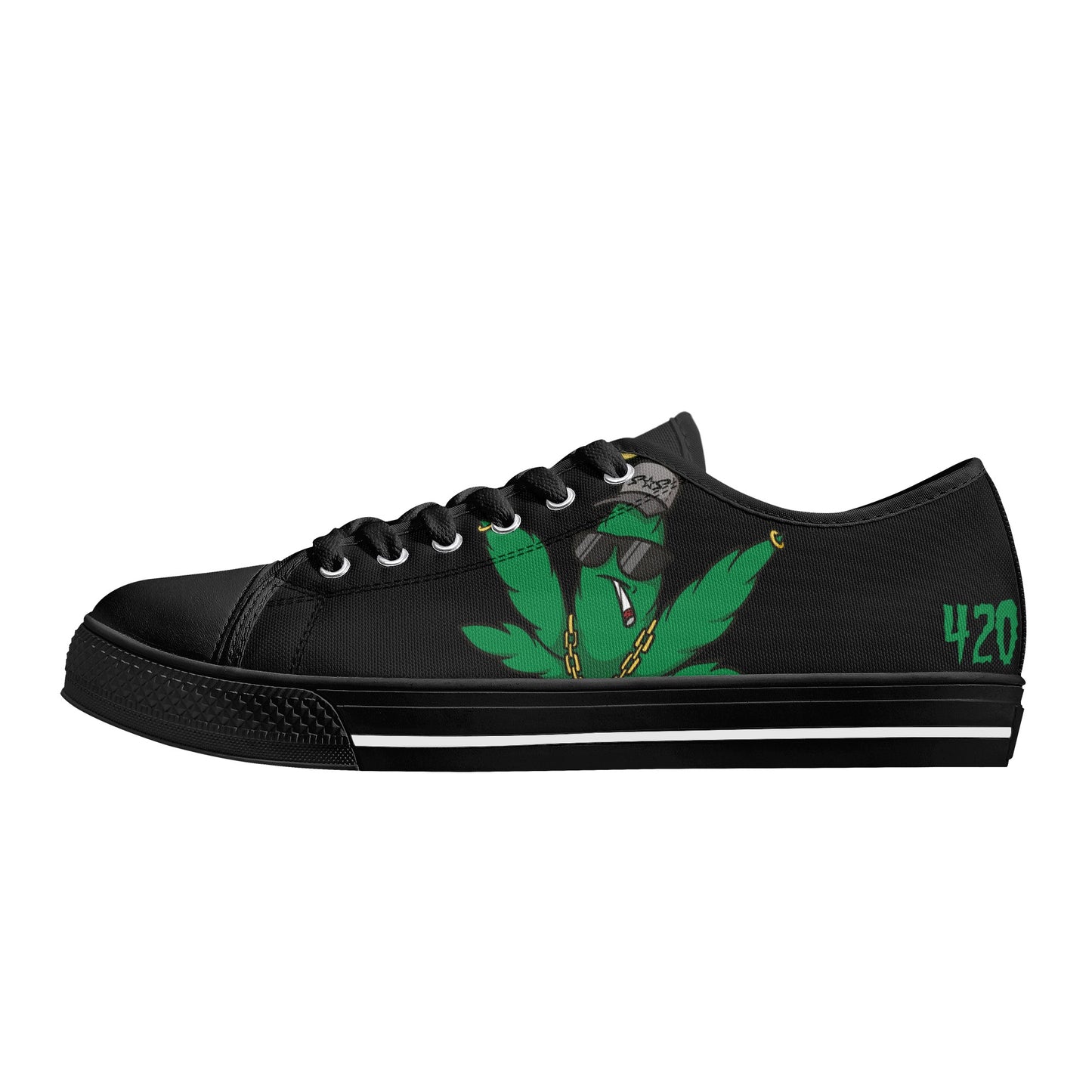 Leaf Me Alone 420 Edition 3.0 Mens Black Low Top Star Kicks